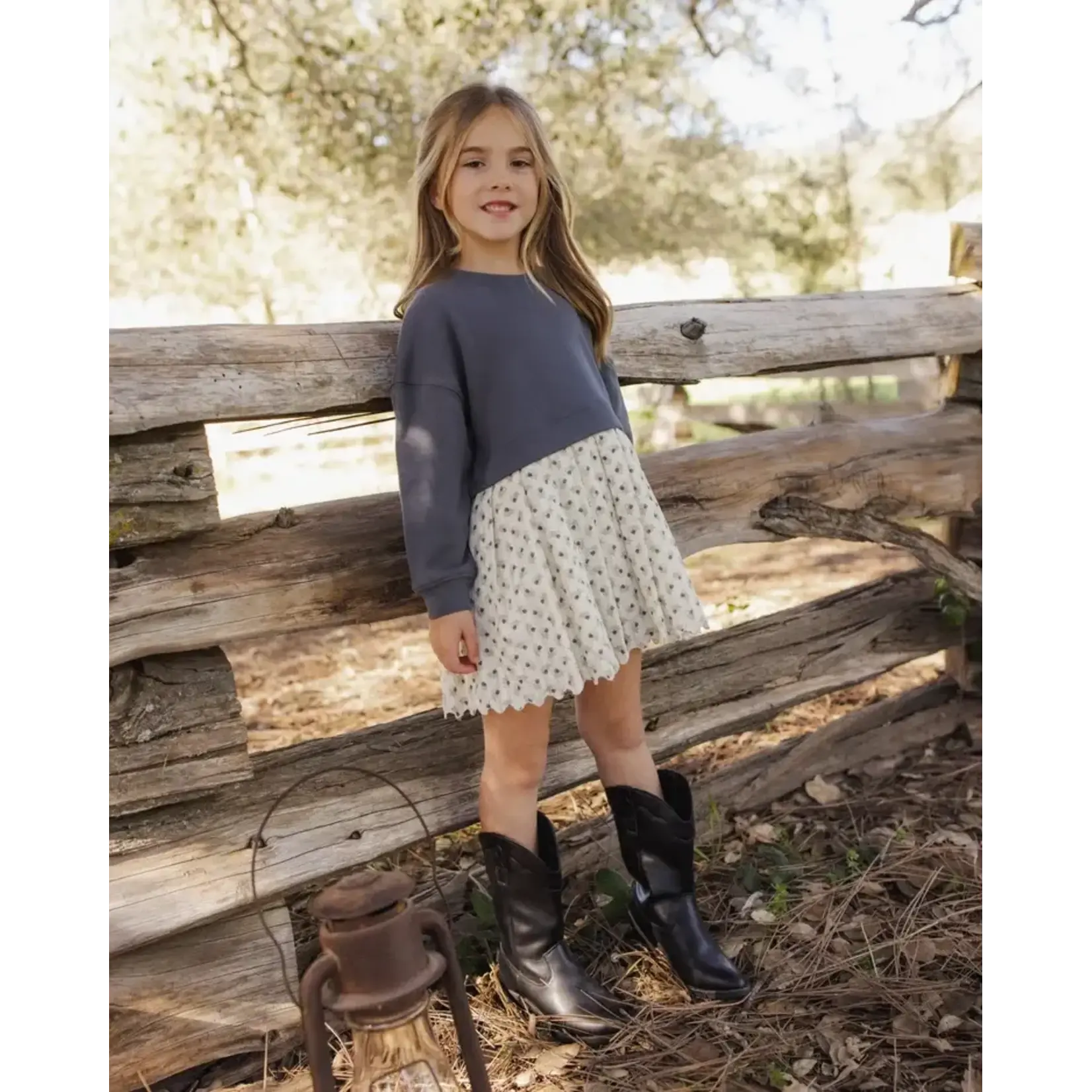 Rylee + Cru Rylee + Cru - Sweatshirt Dress Vintage Fleur