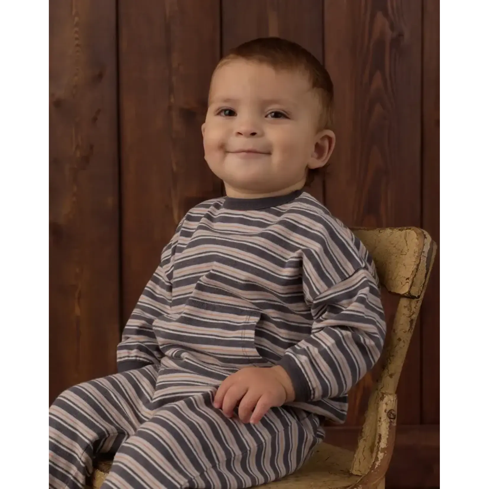 Rylee + Cru Rylee + Cru - Relaxed Set Blue Stripe