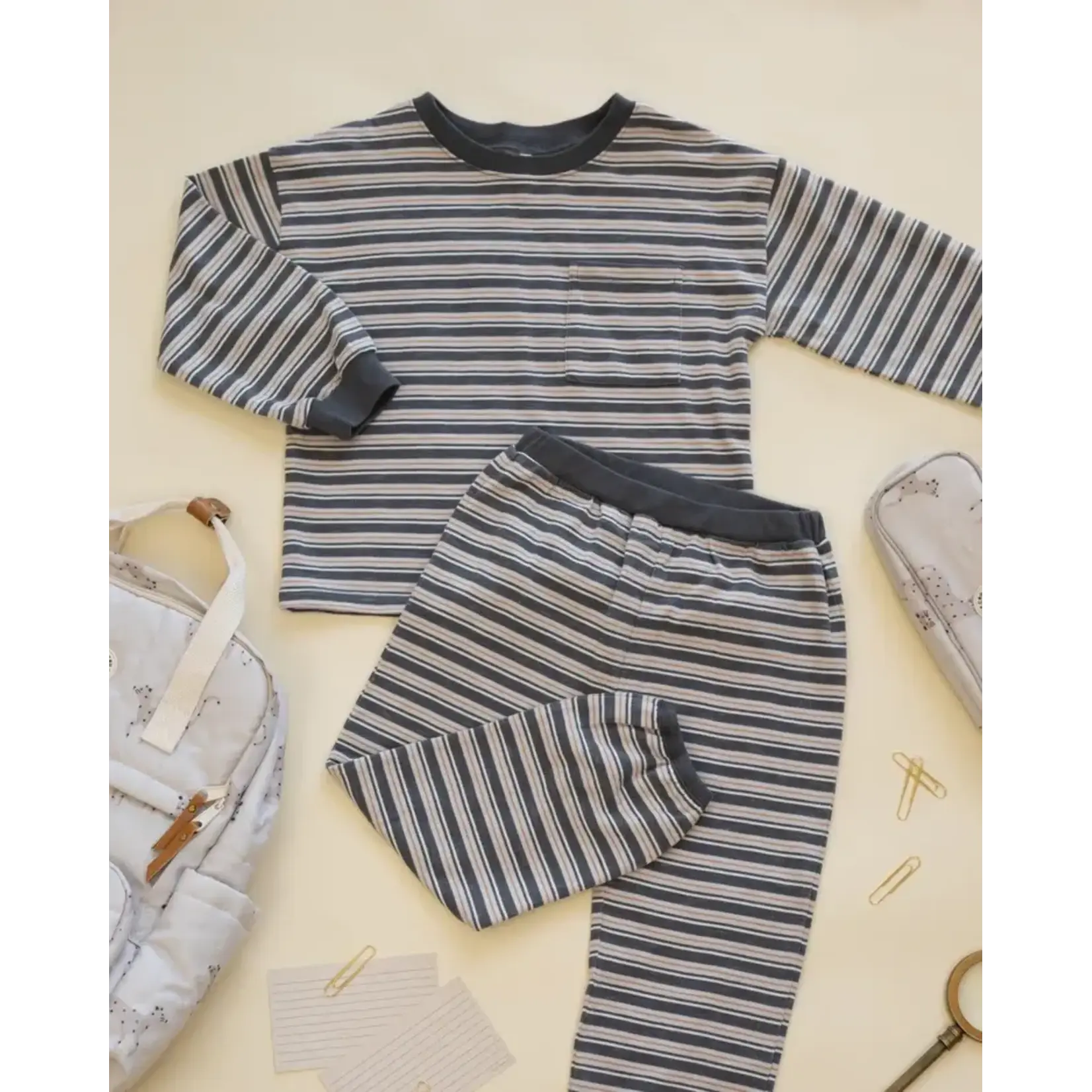 Rylee + Cru Rylee + Cru - Relaxed Set Blue Stripe