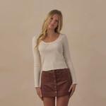 Rylee + Cru Rylee + Cru - Teen Ribbed Long Sleeve Knit Tee (PRE-ORDER)