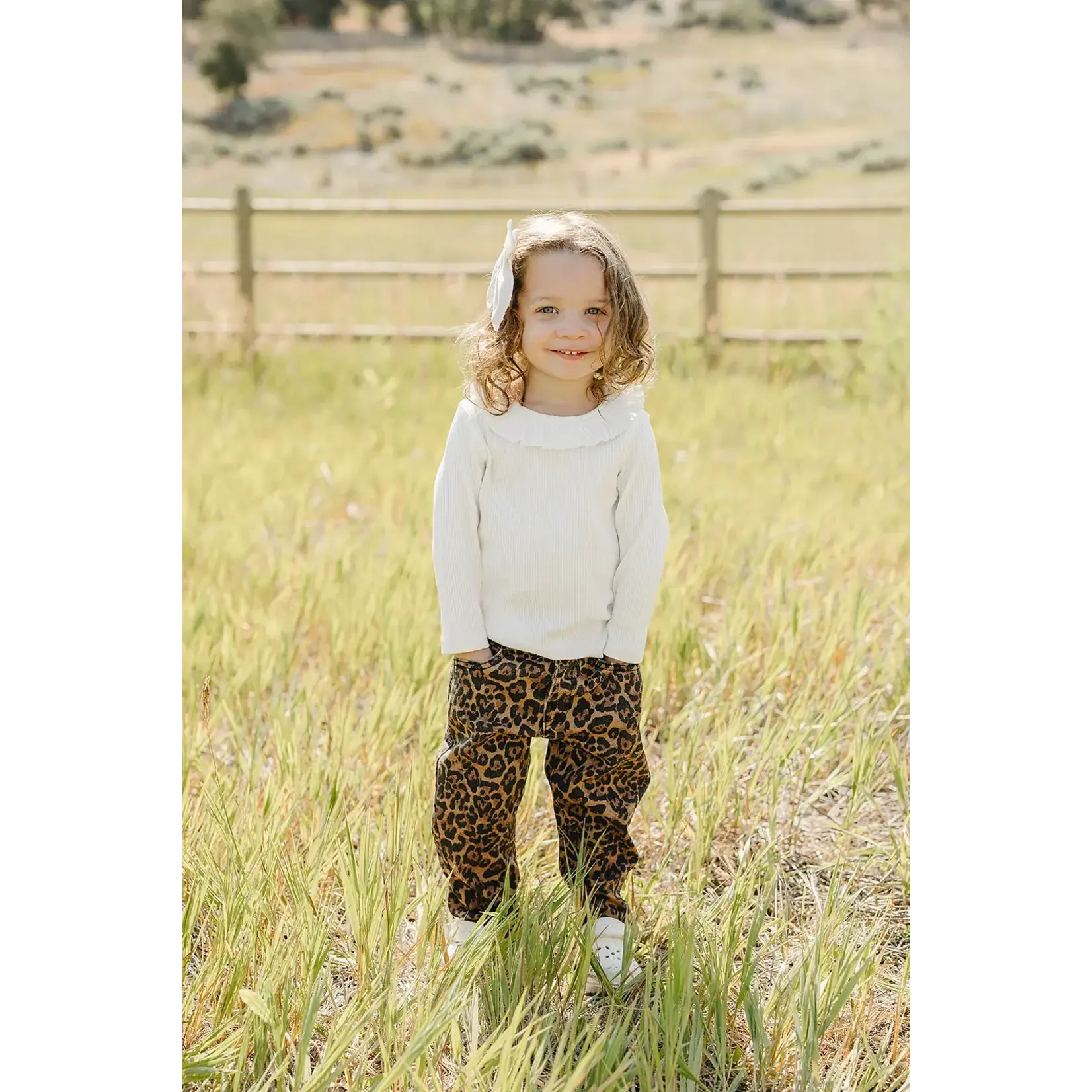 Mebie Baby Mebie Baby - Ribbed Ruffle Long Sleeve Shirt