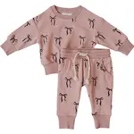 Mebie Baby Mebie Baby - Blush Bows French Terry Set
