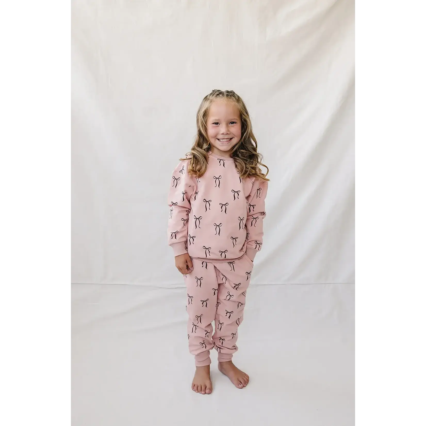 Mebie Baby Mebie Baby - Blush Bows French Terry Set