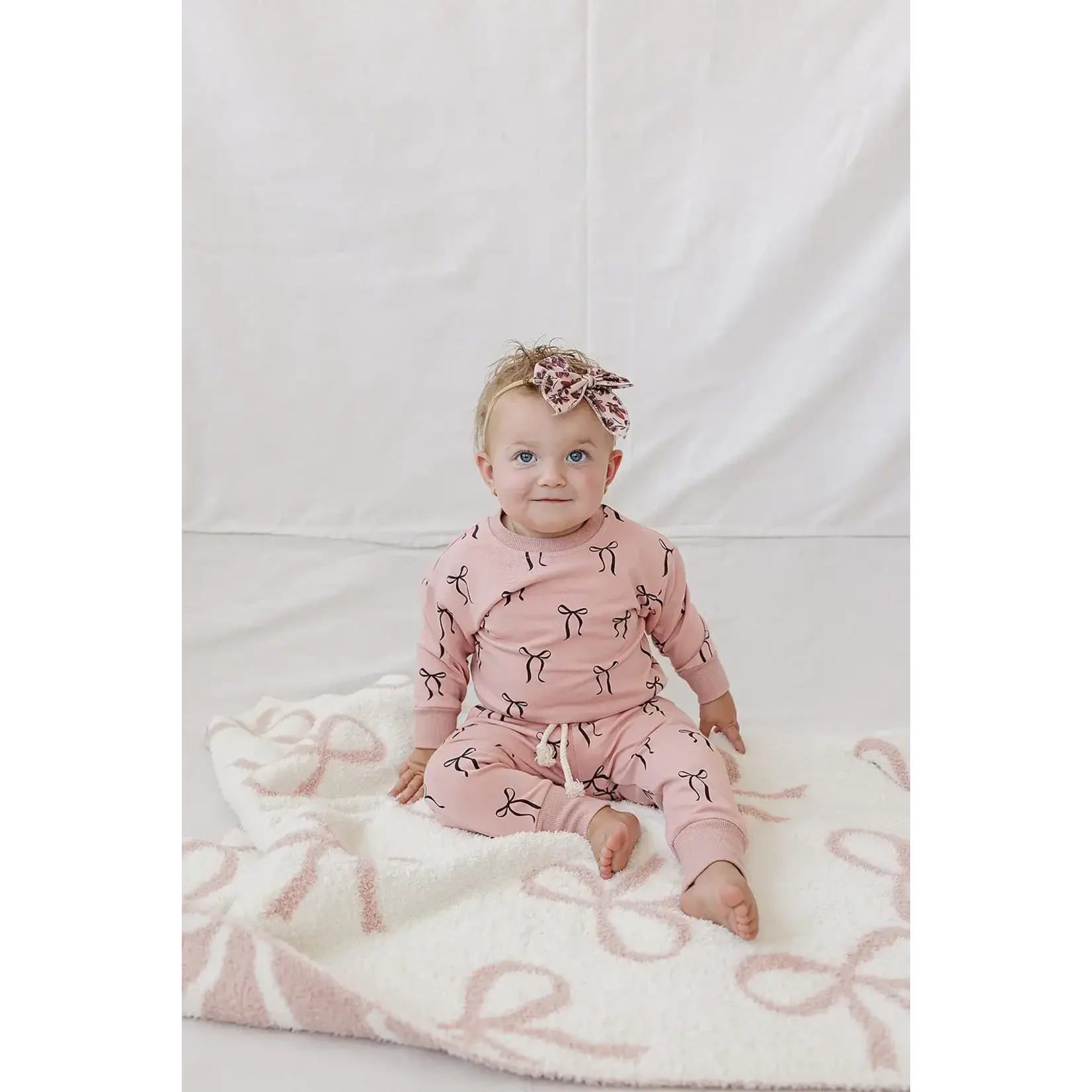 Mebie Baby Mebie Baby - Blush Bows French Terry Set