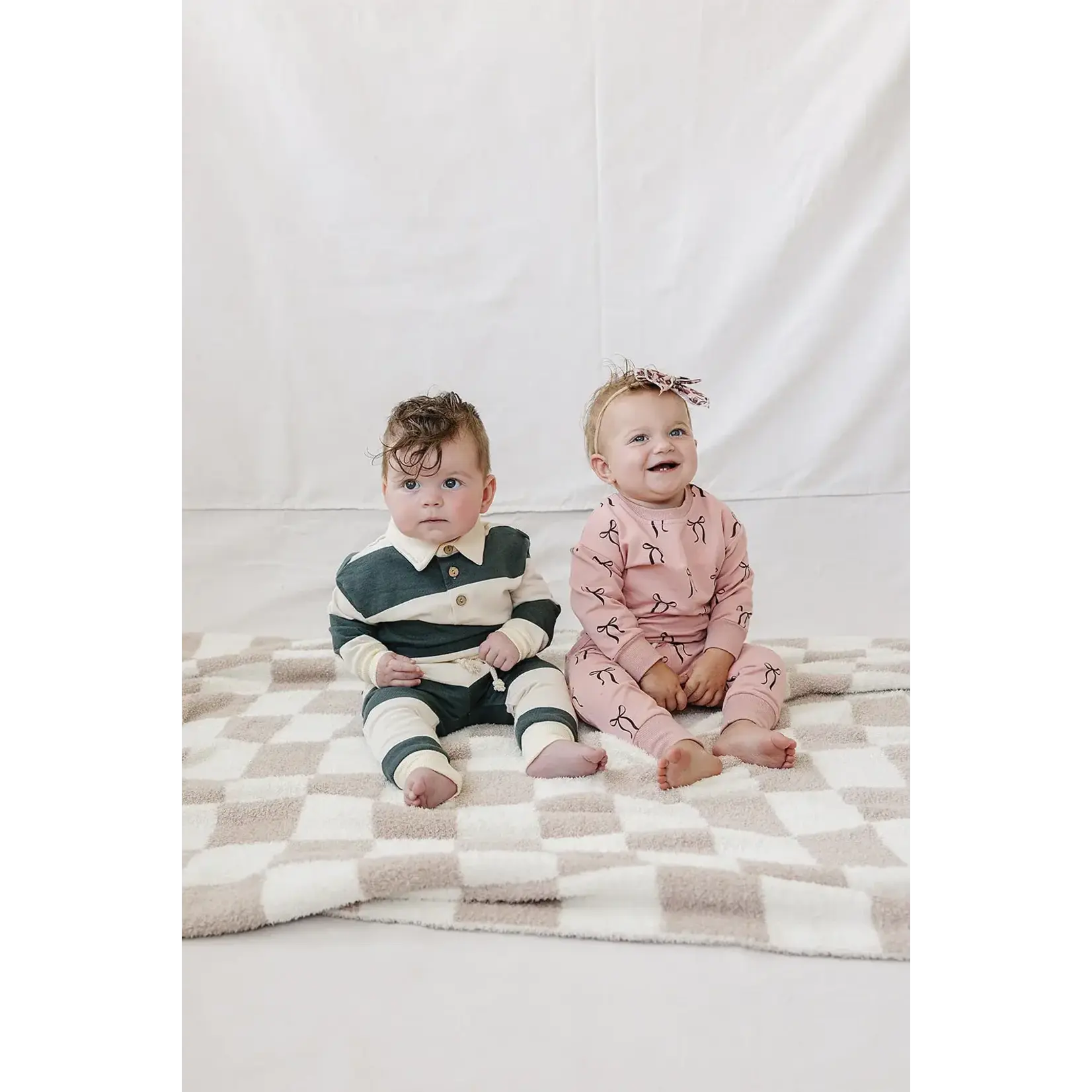 Mebie Baby Mebie Baby - Blush Bows French Terry Set