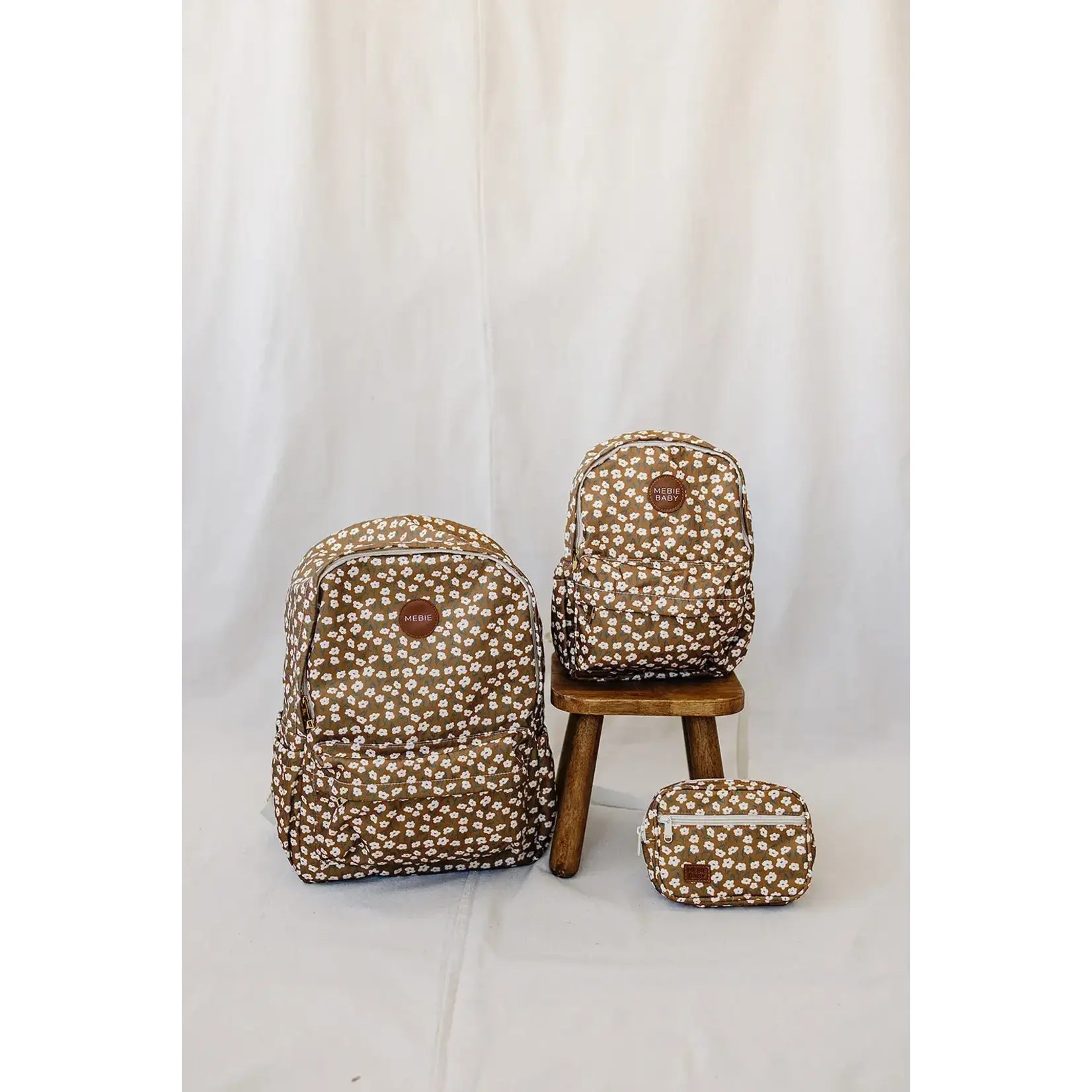 Mebie Baby Mebie Baby - Mustard Floral Large Backpack