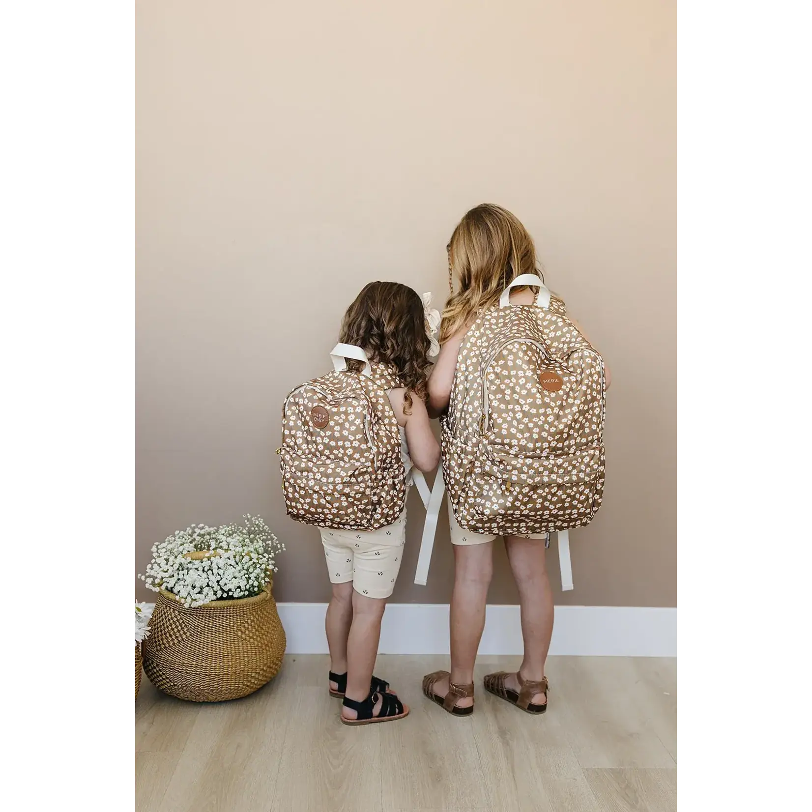 Mebie Baby Mebie Baby - Mustard Floral Large Backpack