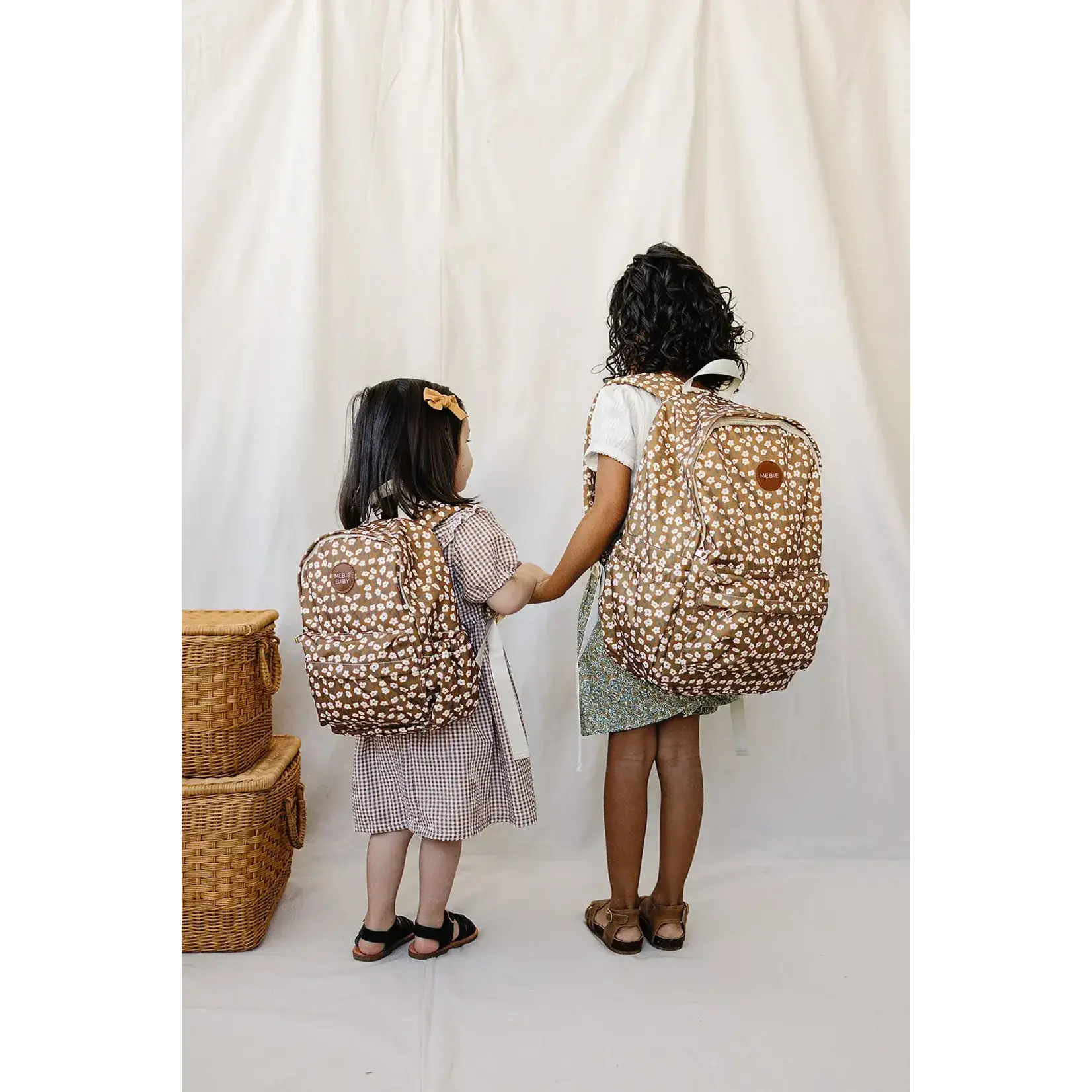Mebie Baby Mebie Baby - Mustard Floral Large Backpack