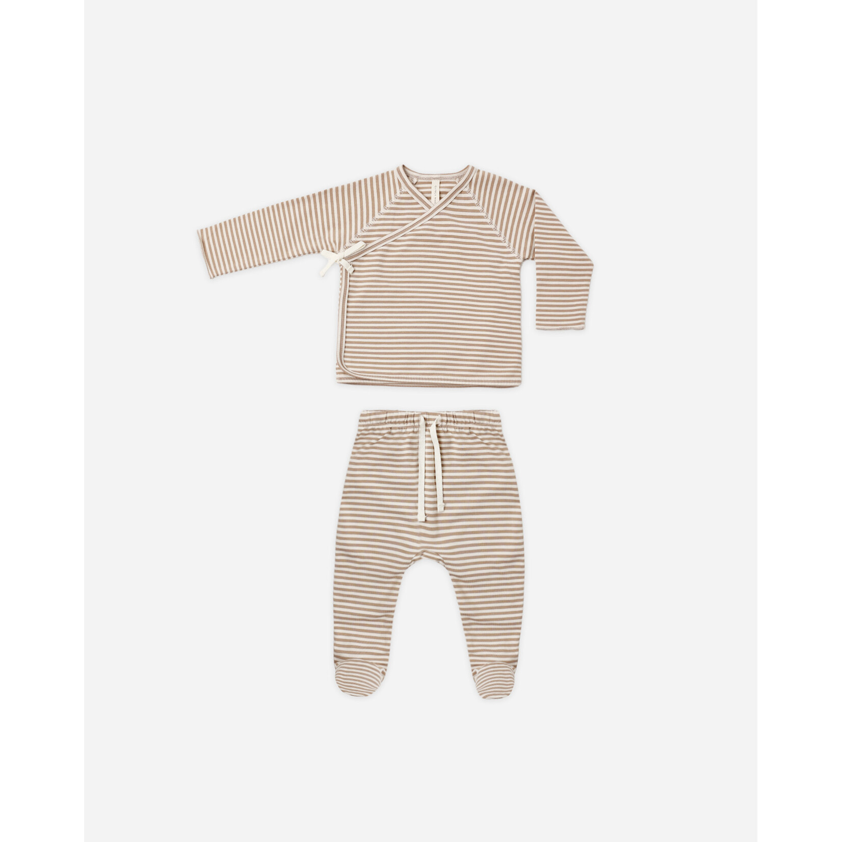 Quincy Mae Quincy Mae - Wrap Top + Footed Pant Set