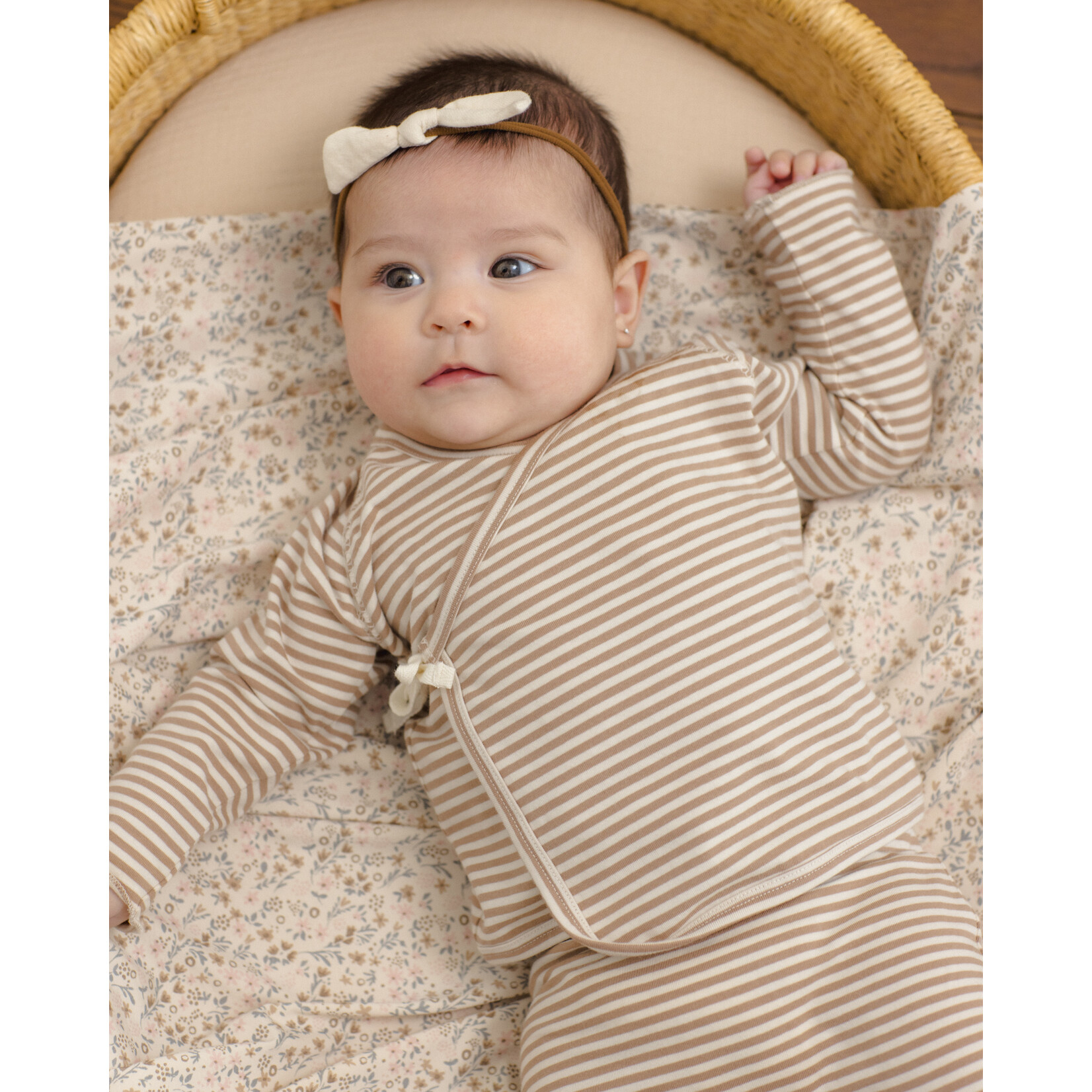 Quincy Mae Quincy Mae - Wrap Top + Footed Pant Set