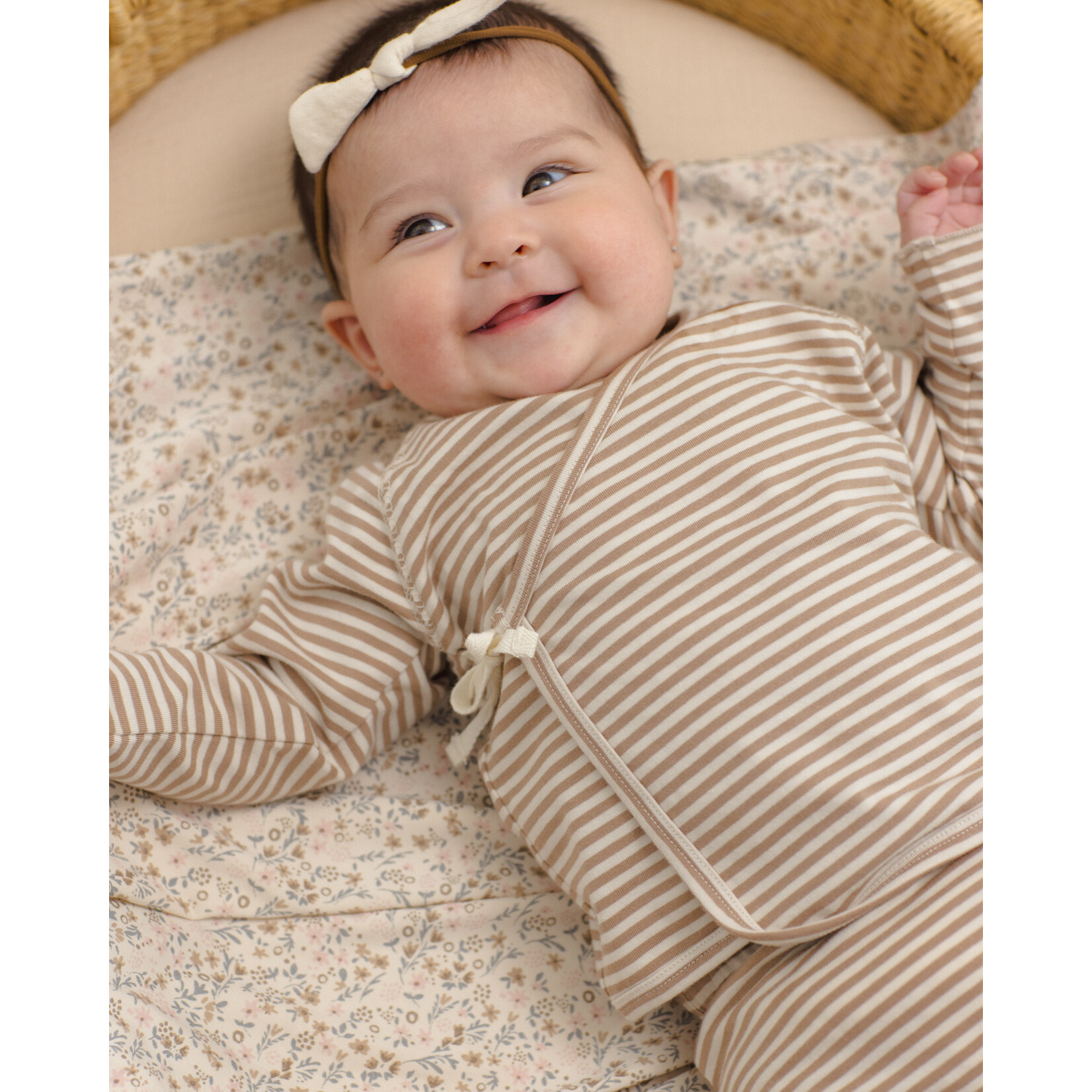 Quincy Mae Quincy Mae - Wrap Top + Footed Pant Set