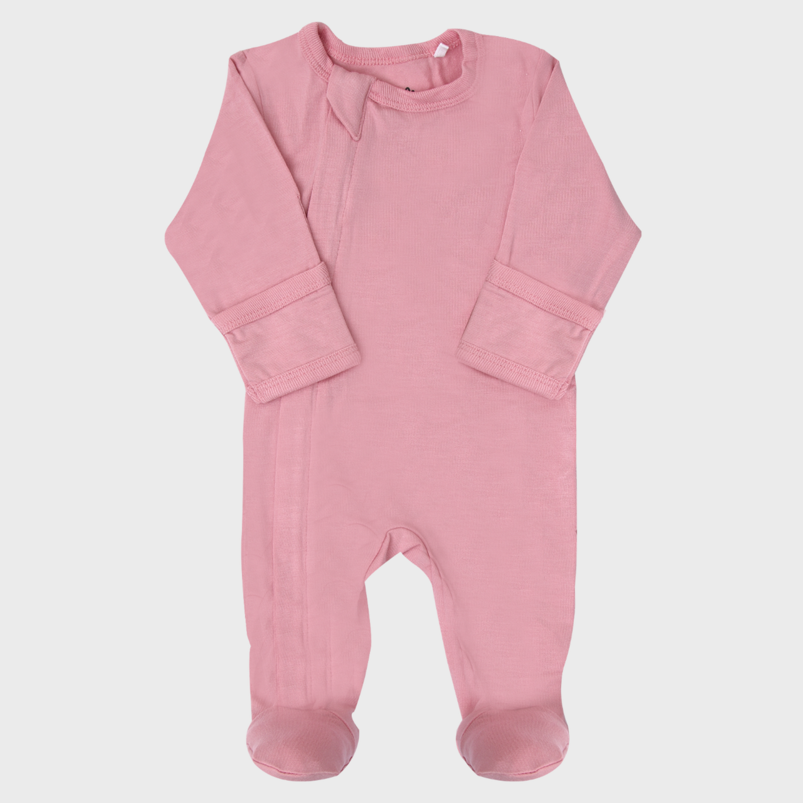 Coccoli Coccoli - Modal Zipper Footie | Silver Pink