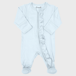 Coccoli Coccoli - Modal Ruffle Zipper Footie | Sky Blue