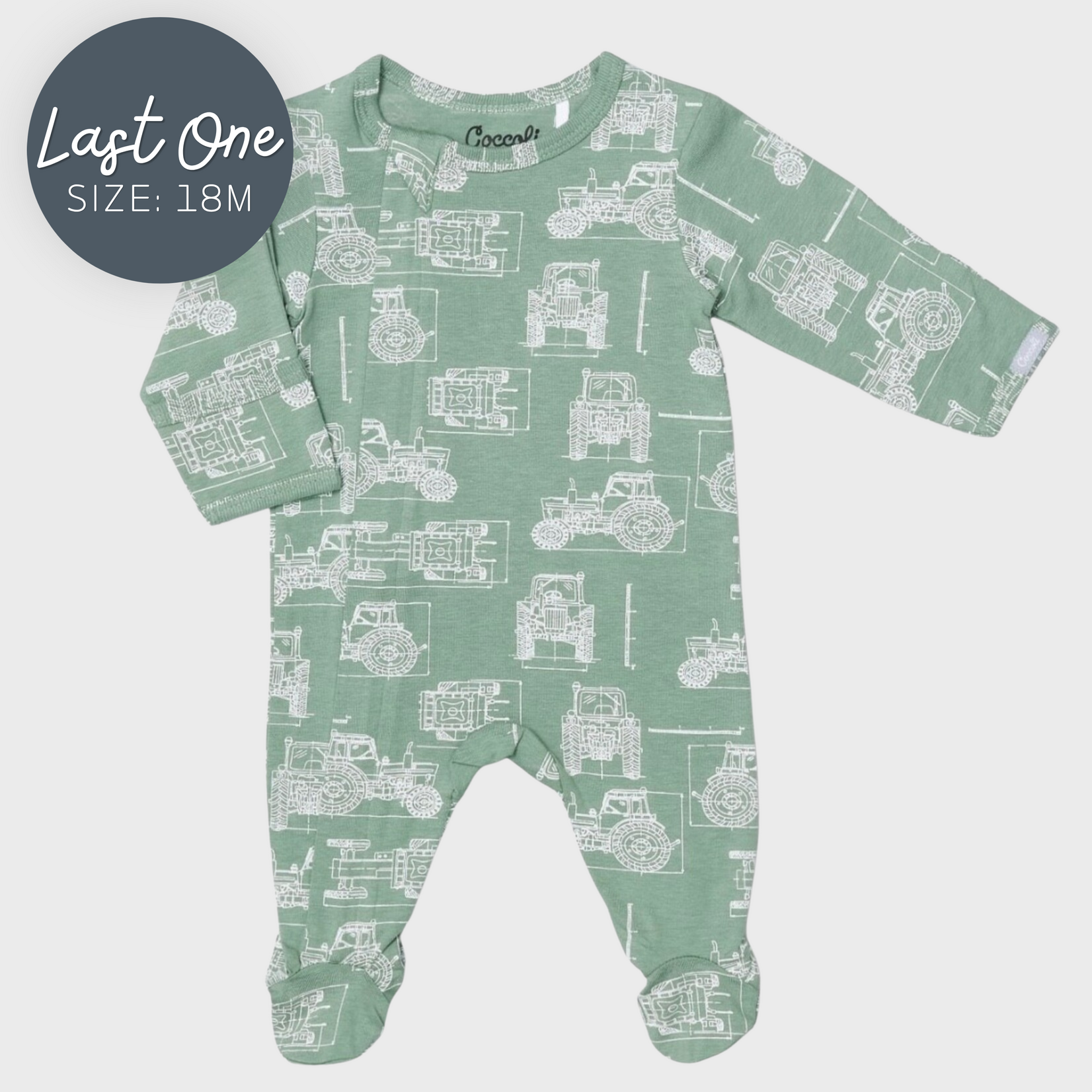 Coccoli Coccoli - Cotton Modal Zipper Footie | Tractors