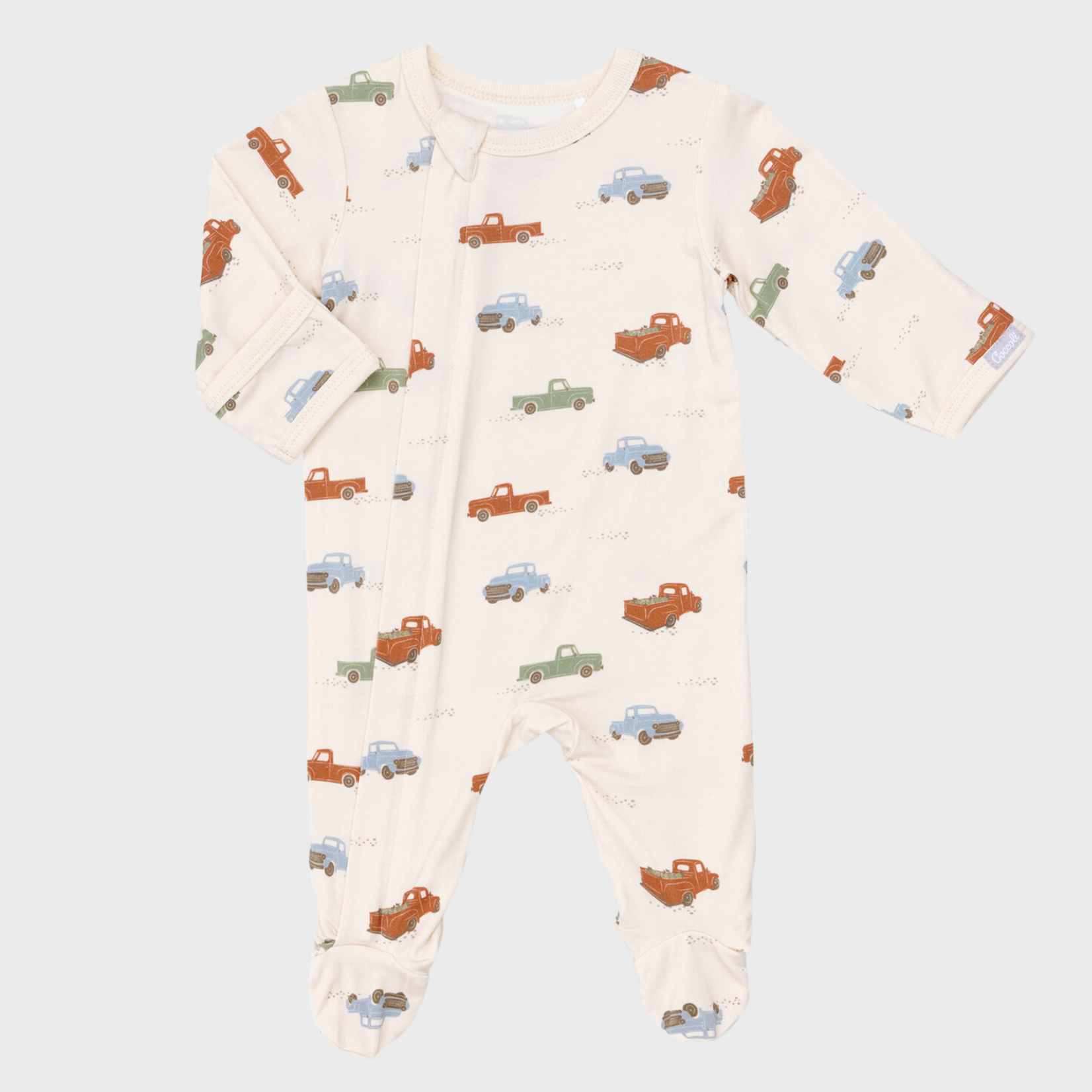 Coccoli Coccoli - Modal  Zipper Footie | Trucks On Whisper