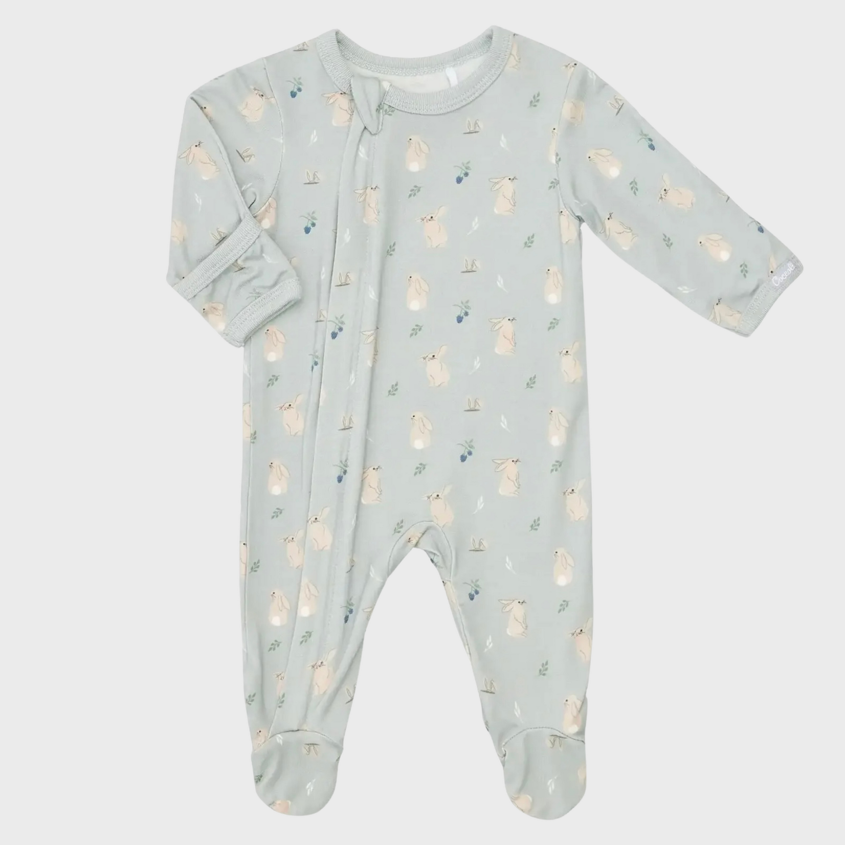 Coccoli Coccoli - Modal Zipper Footie | Rabbits On Mercury