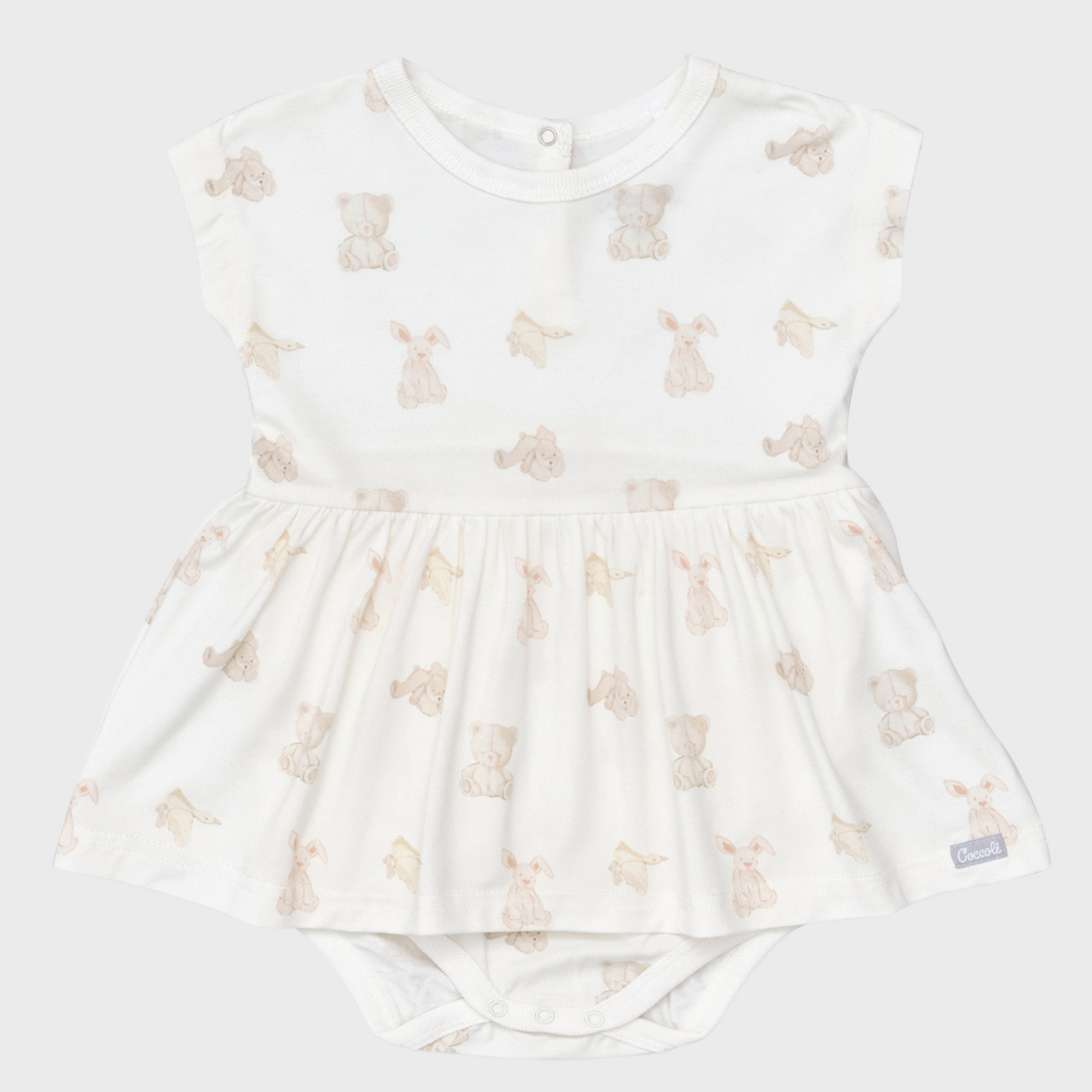 Coccoli Coccoli - Modal Romper Teddies On Cream