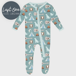 KicKee Pants KicKee Pants - Zipper Footie | Jade Campfire