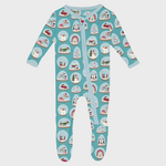KicKee Pants KicKee Pants - 2 Way Footie Zipper Glacier Snow Globes