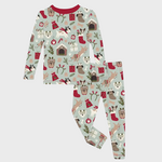 KicKee Pants KicKee Pants - L/S Pajama Set Aloe Christmas Dogs