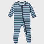 KicKee Pants KicKee Pants - 2 Way Footie Zipper Moonlight Bay Stripe