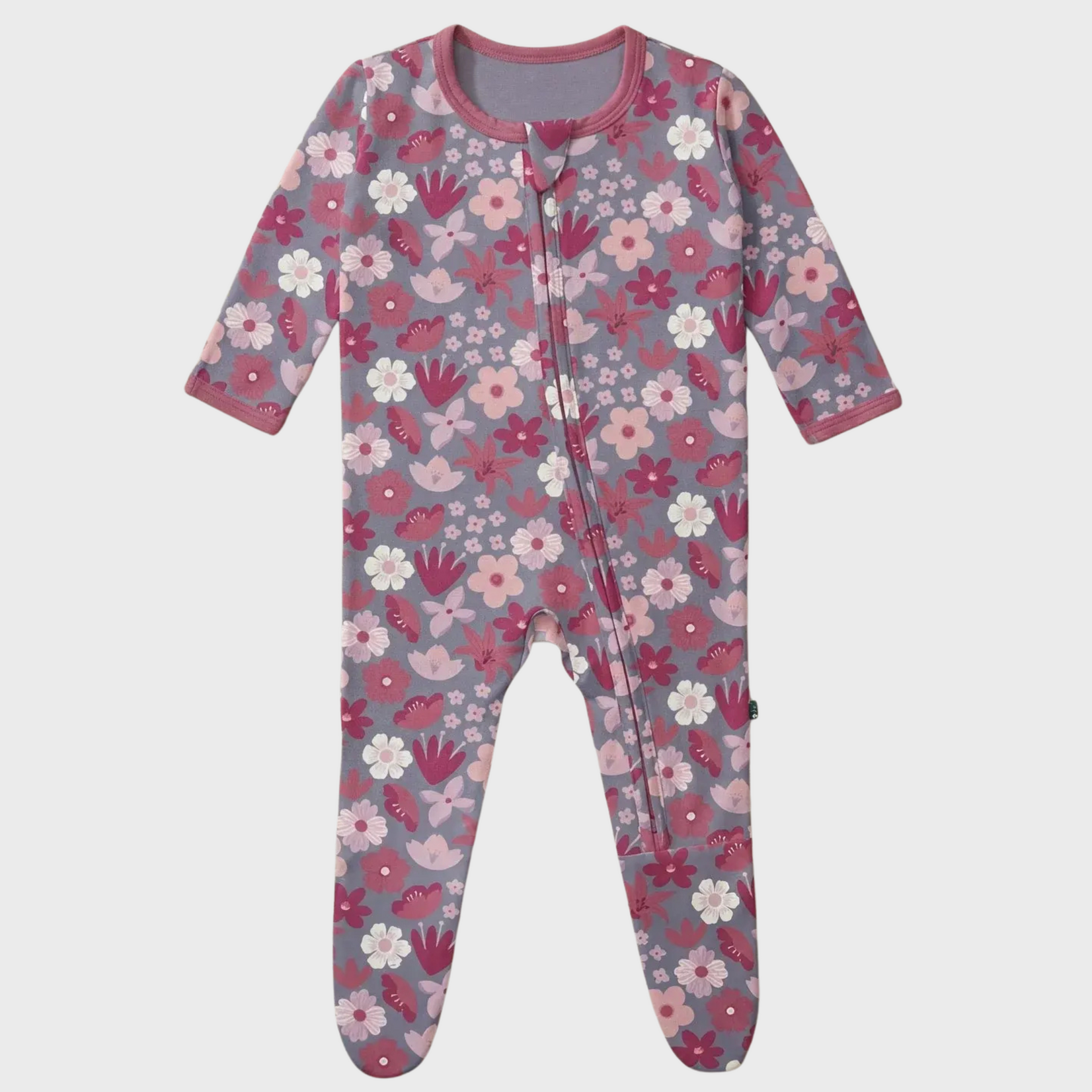 KicKee Pants KicKee Pants - 2 Way Footie Zipper Moonlight Picture Day Floral