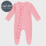 Spearmint Love Spearmint Love - Organic  Waffle Ruffle Zip Footie