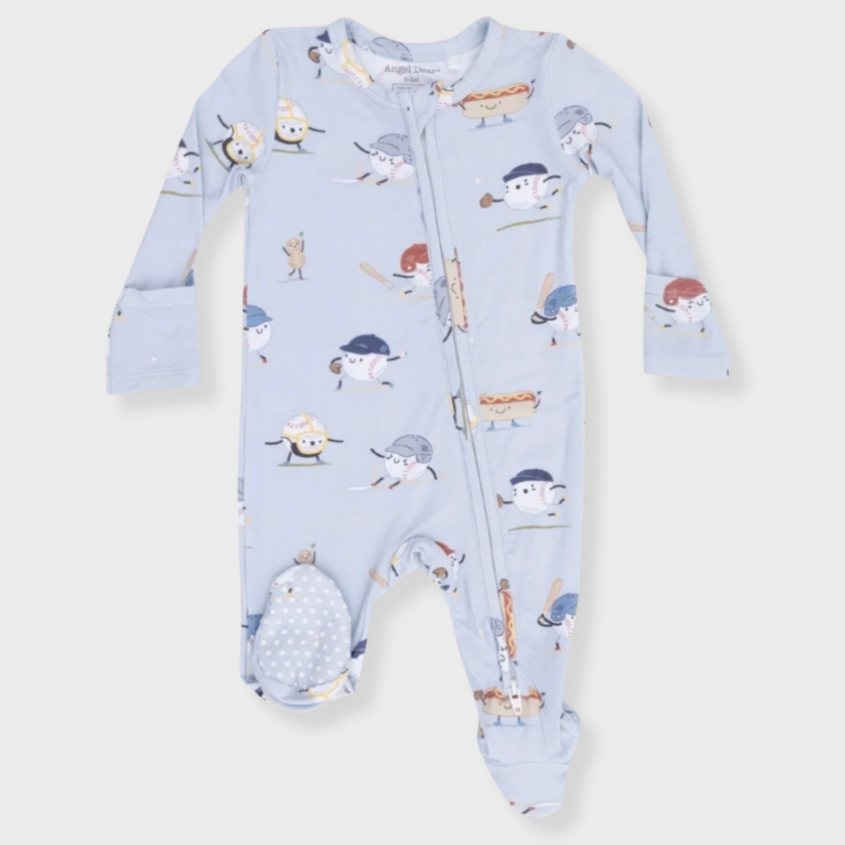 Angel Dear Angel Dear - Baseball Playing Baseball 2 -Way  Zipper Footie