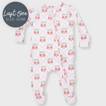 Angel Dear Angel Dear - Sweet Strawberries  2 -Way  Ruffle Zipper Footie