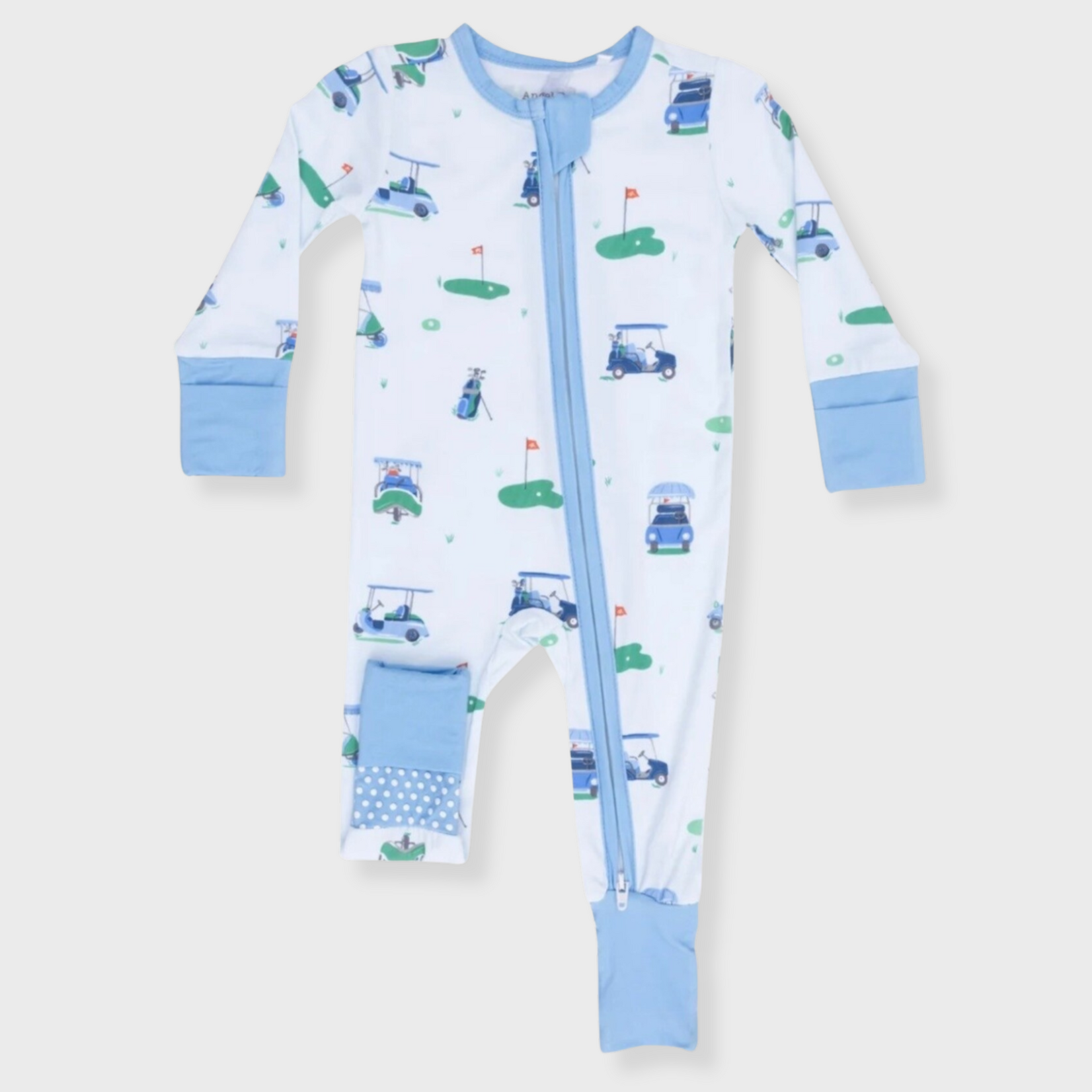 Angel Dear Angel Dear - Vintage Golf  Carts Convertible Zipper Romper
