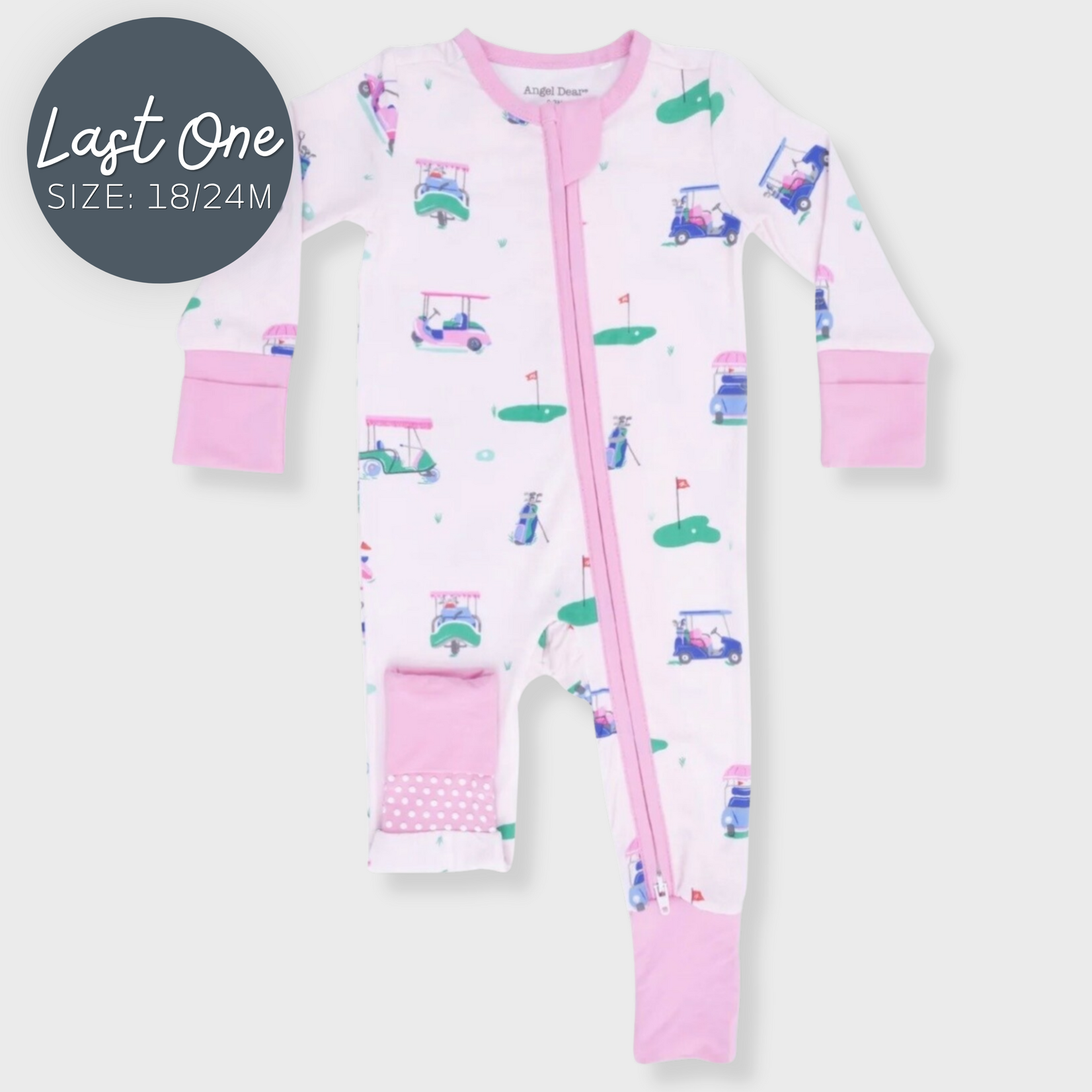 Angel Dear Angel Dear - Vintage Golf  Carts Convertible Zipper Romper