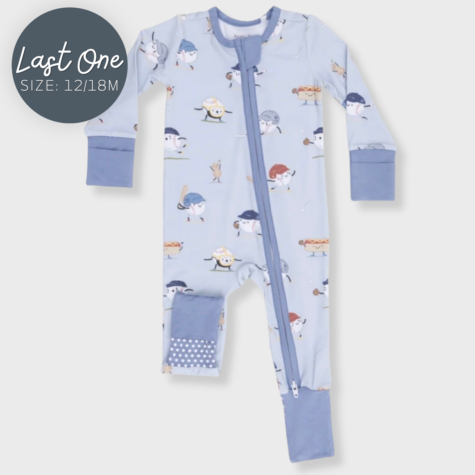 Angel Dear Angel Dear - Baseballs Playing Baseball Convertible Zipper Romper