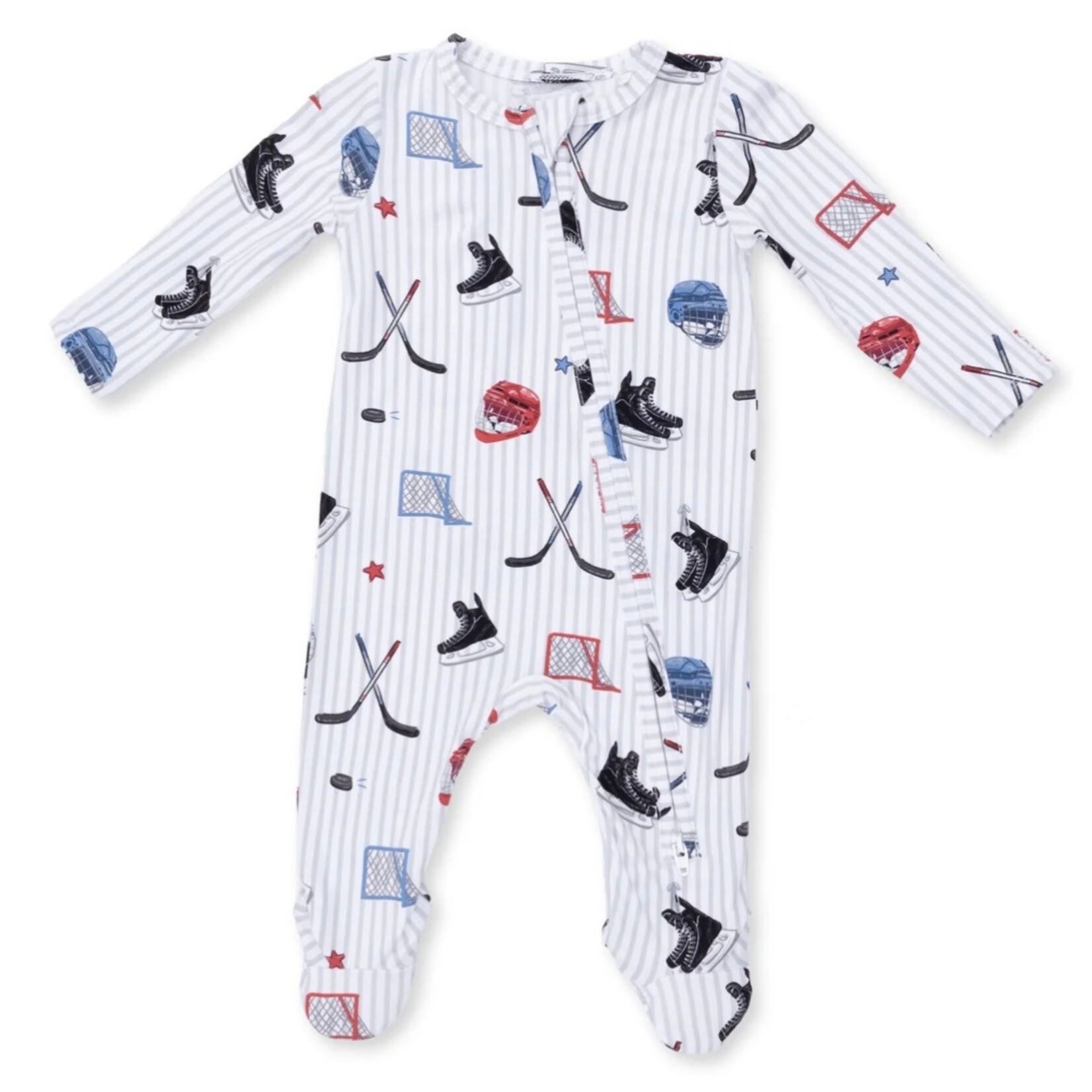 Angel Dear Angel Dear - Hockey Stripe  2 -Way  Zipper Footie