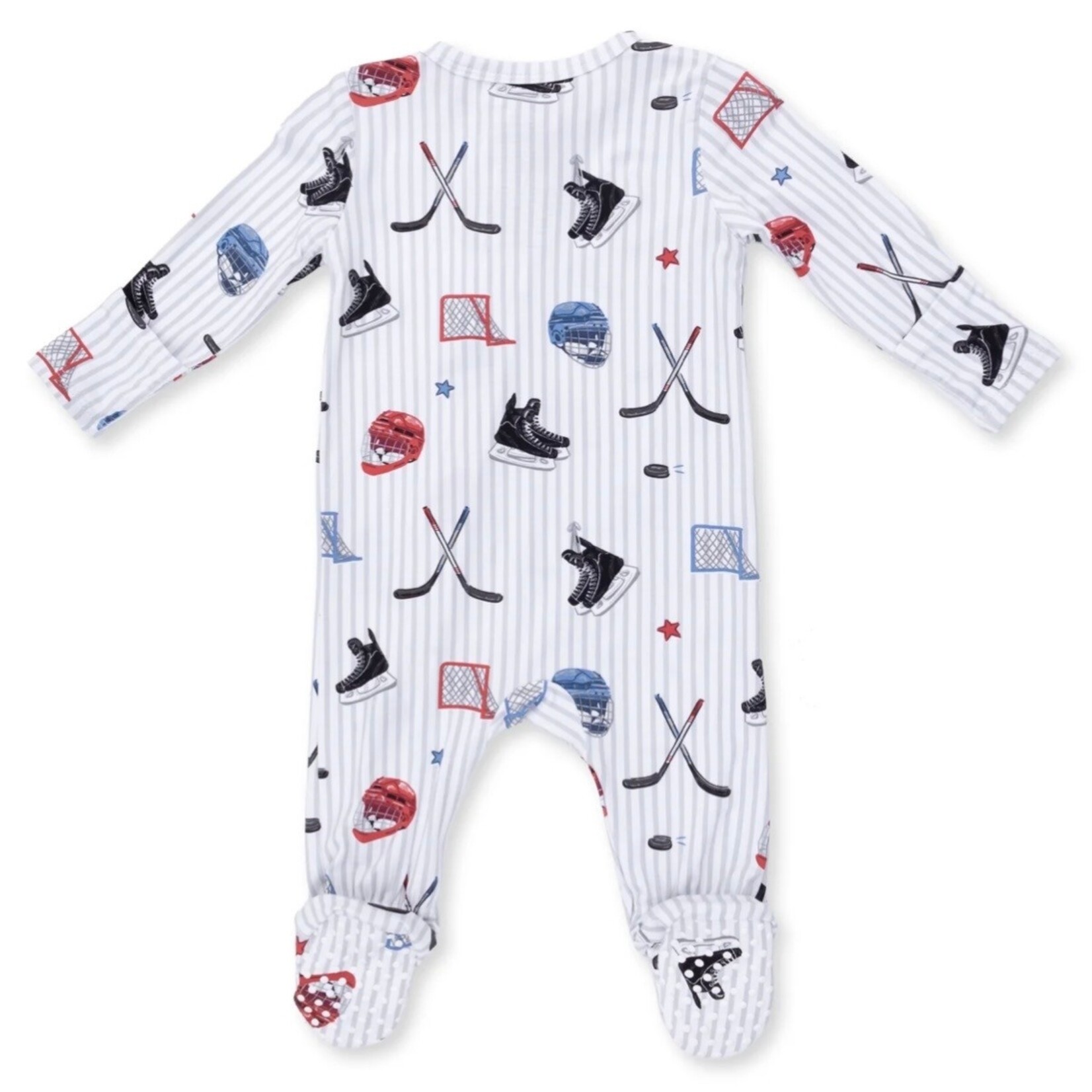 Angel Dear Angel Dear - Hockey Stripe  2 -Way  Zipper Footie