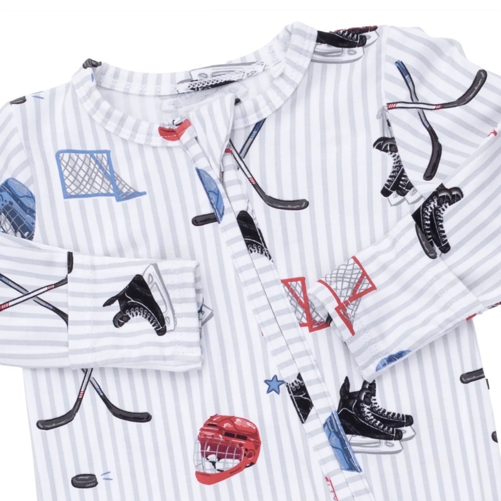 Angel Dear Angel Dear - Hockey Stripe  2 -Way  Zipper Footie