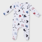Angel Dear Angel Dear - Hockey Stripe  2 -Way  Zipper Footie