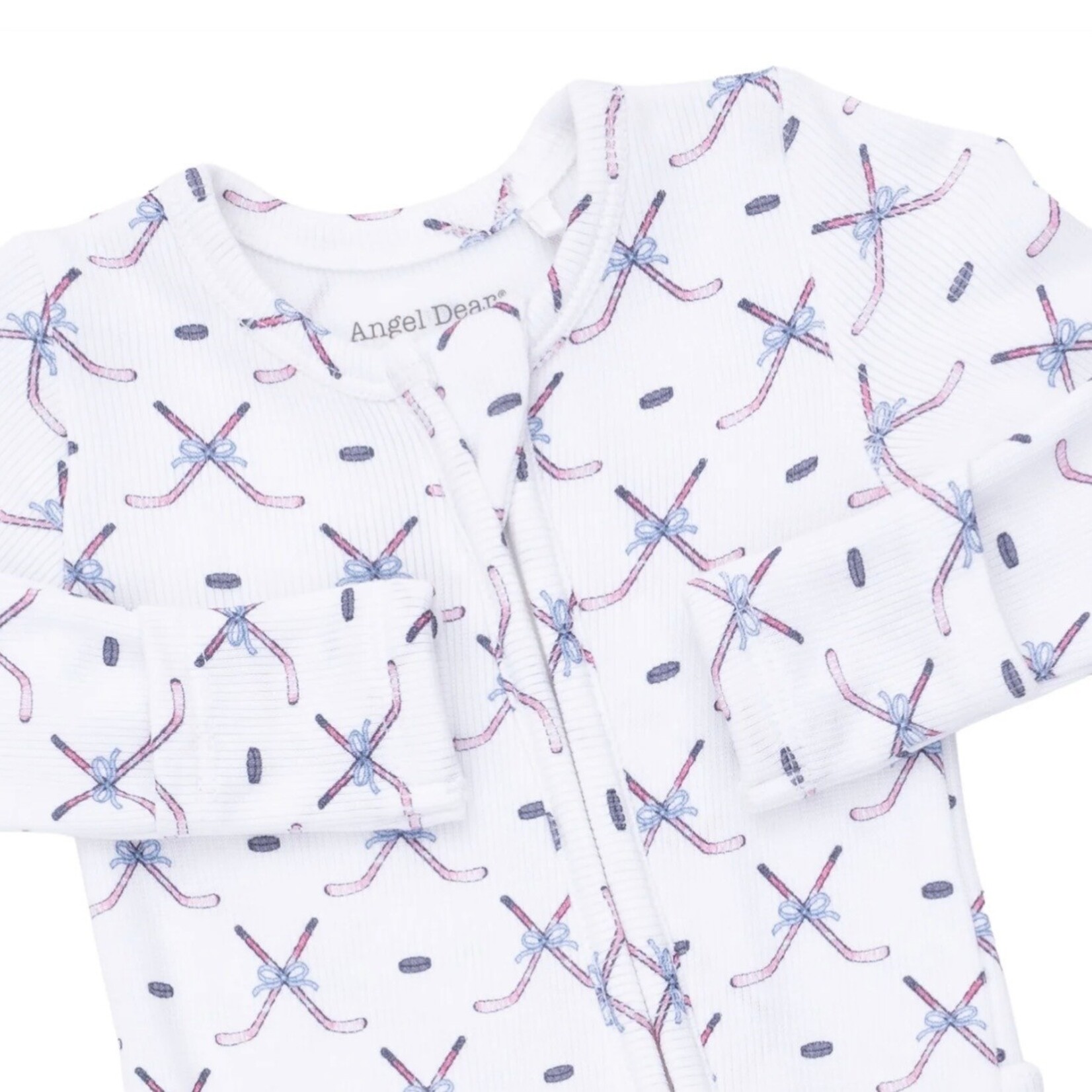 Angel Dear Angel Dear - Simply Hockey Ribbed  Ruffle 2 -Way  Zipper Footie