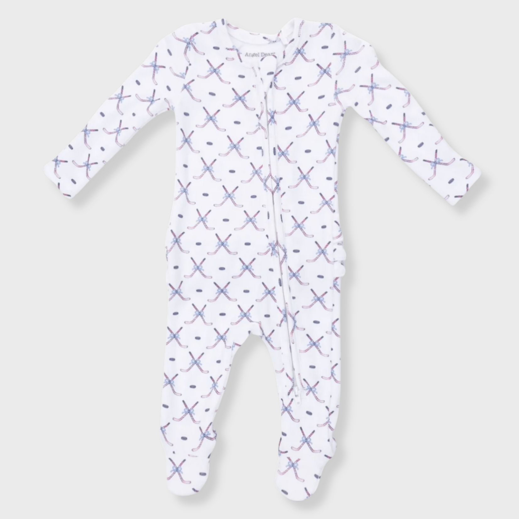 Angel Dear Angel Dear - Simply Hockey Ribbed  Ruffle 2 -Way  Zipper Footie