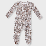 Angel Dear Angel Dear - Leopard Rib Ruffle 2 -Way  Zipper Footie