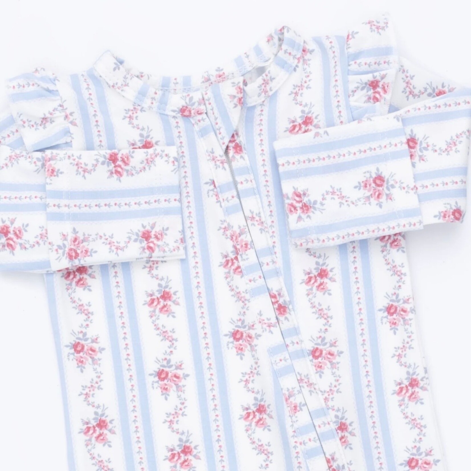 Angel Dear Angel Dear - Anna Floral Stripe 2 -Way  Zipper Footie