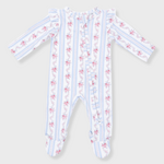 Angel Dear Angel Dear - Anna Floral Stripe 2 -Way  Zipper Footie