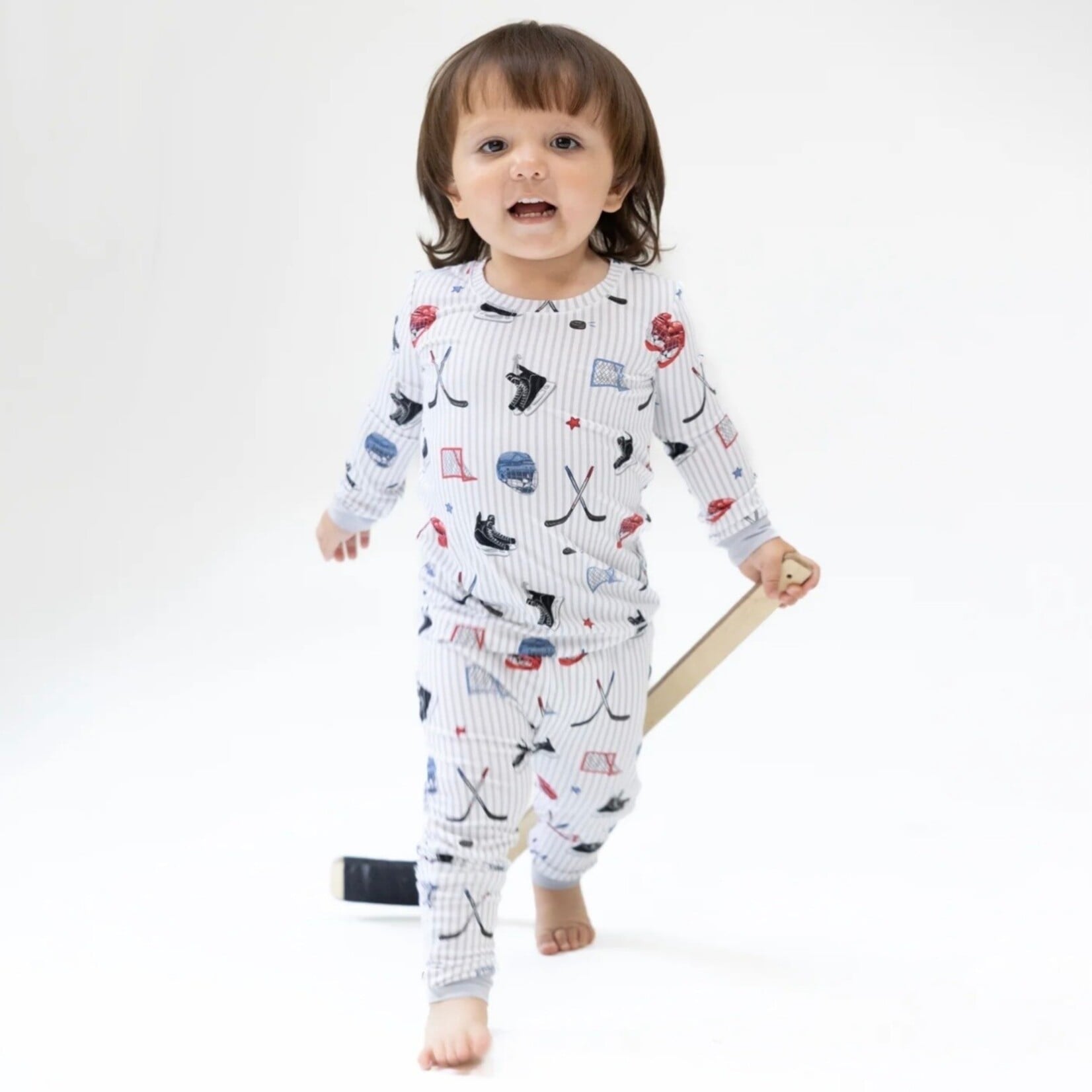 Angel Dear Angel Dear - L/S Loungewear Hockey Stripe Set