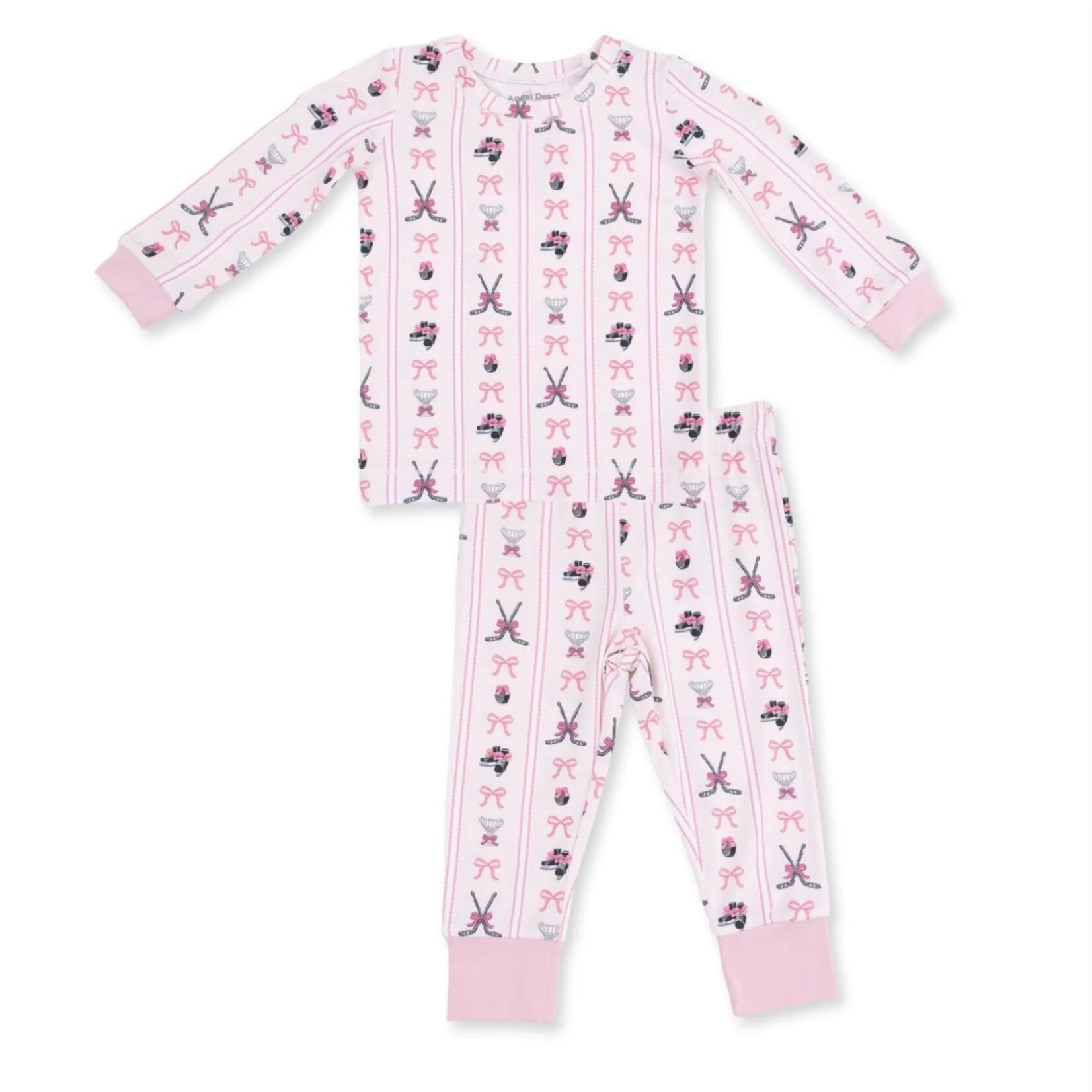Angel Dear Angel Dear - L/S Loungewear Megan's Bowtiful Hockey Stripe  Set