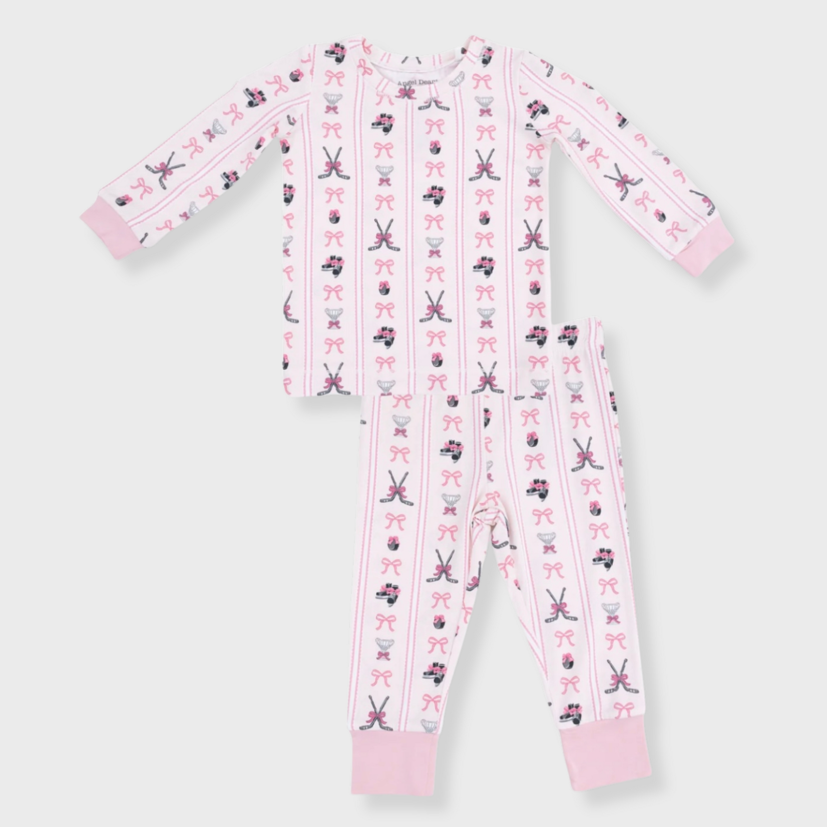 Angel Dear Angel Dear - L/S Loungewear Megan's Bowtiful Hockey Stripe  Set