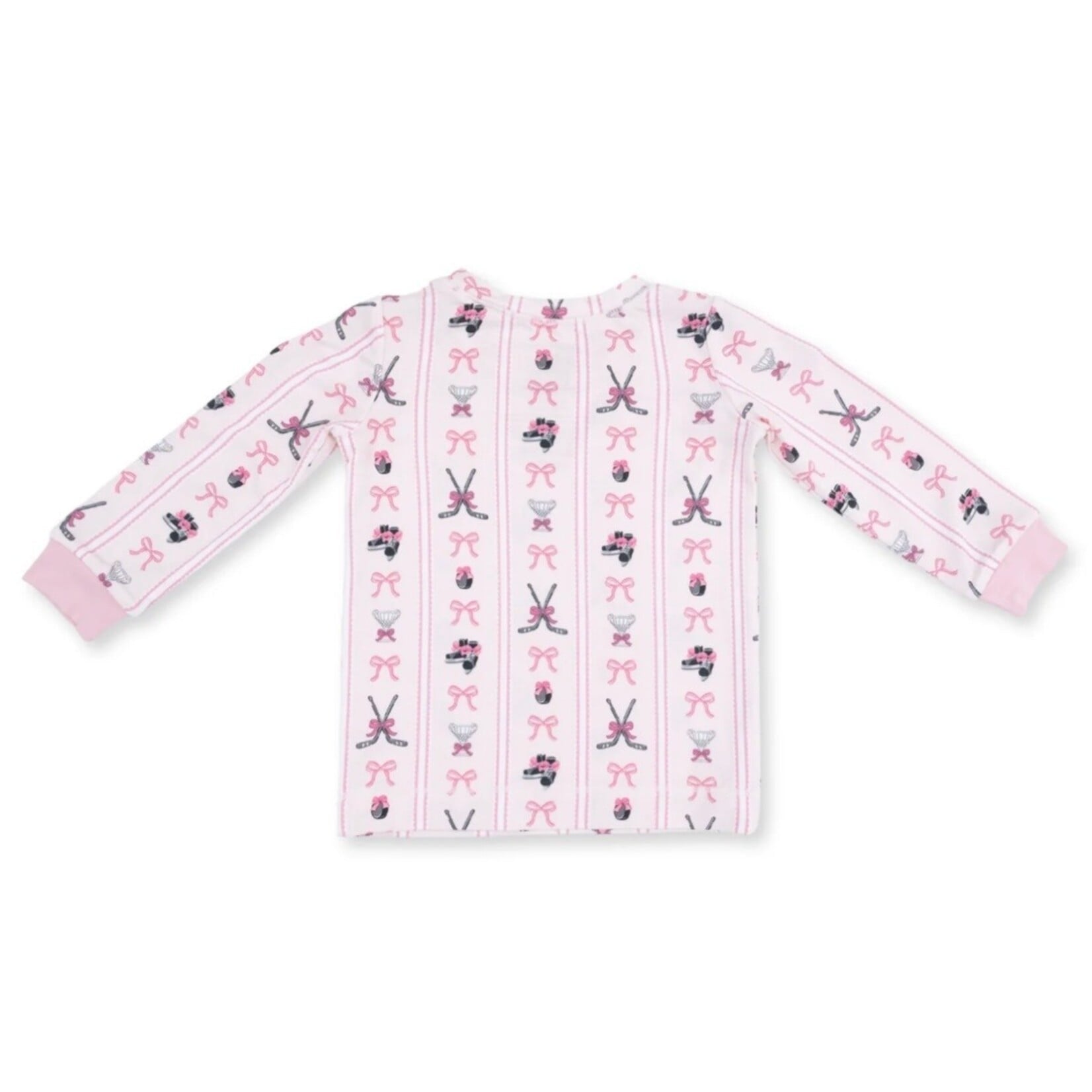 Angel Dear Angel Dear - L/S Loungewear Megan's Bowtiful Hockey Stripe  Set