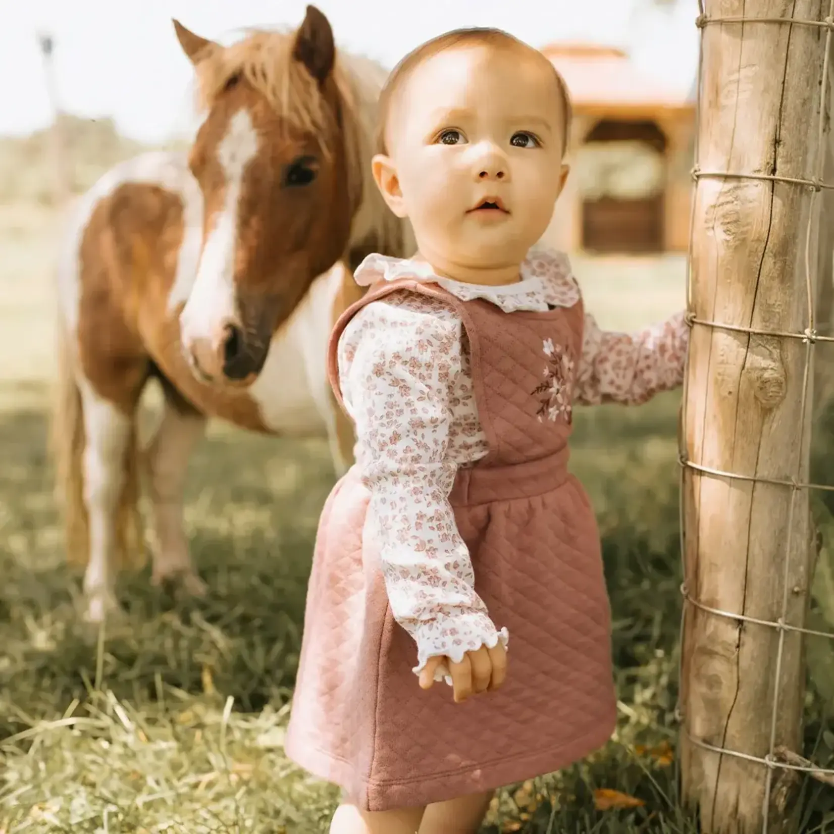 Petit Lem Petit Lem - Overall Dress & Bodysuit Set