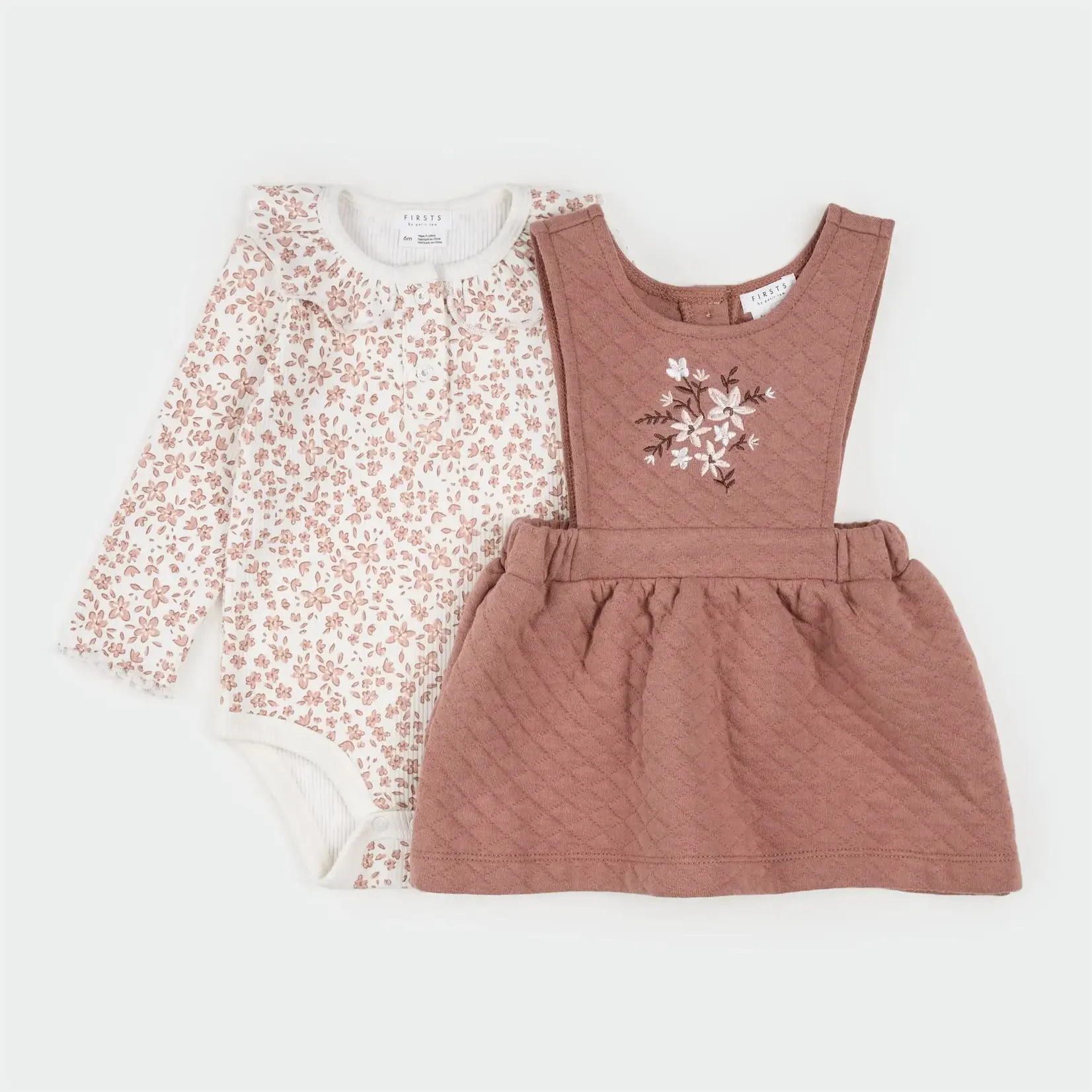 Petit Lem Petit Lem - Overall Dress & Bodysuit Set