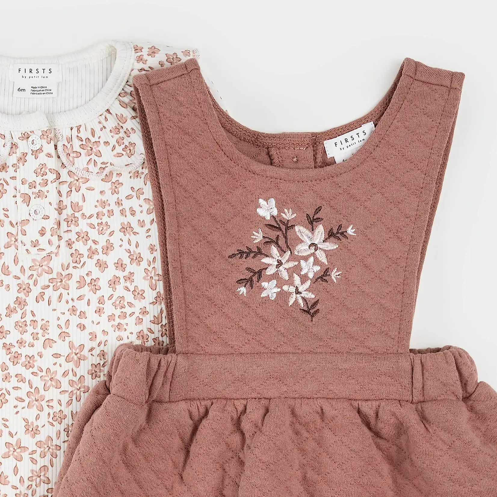 Petit Lem Petit Lem - Overall Dress & Bodysuit Set