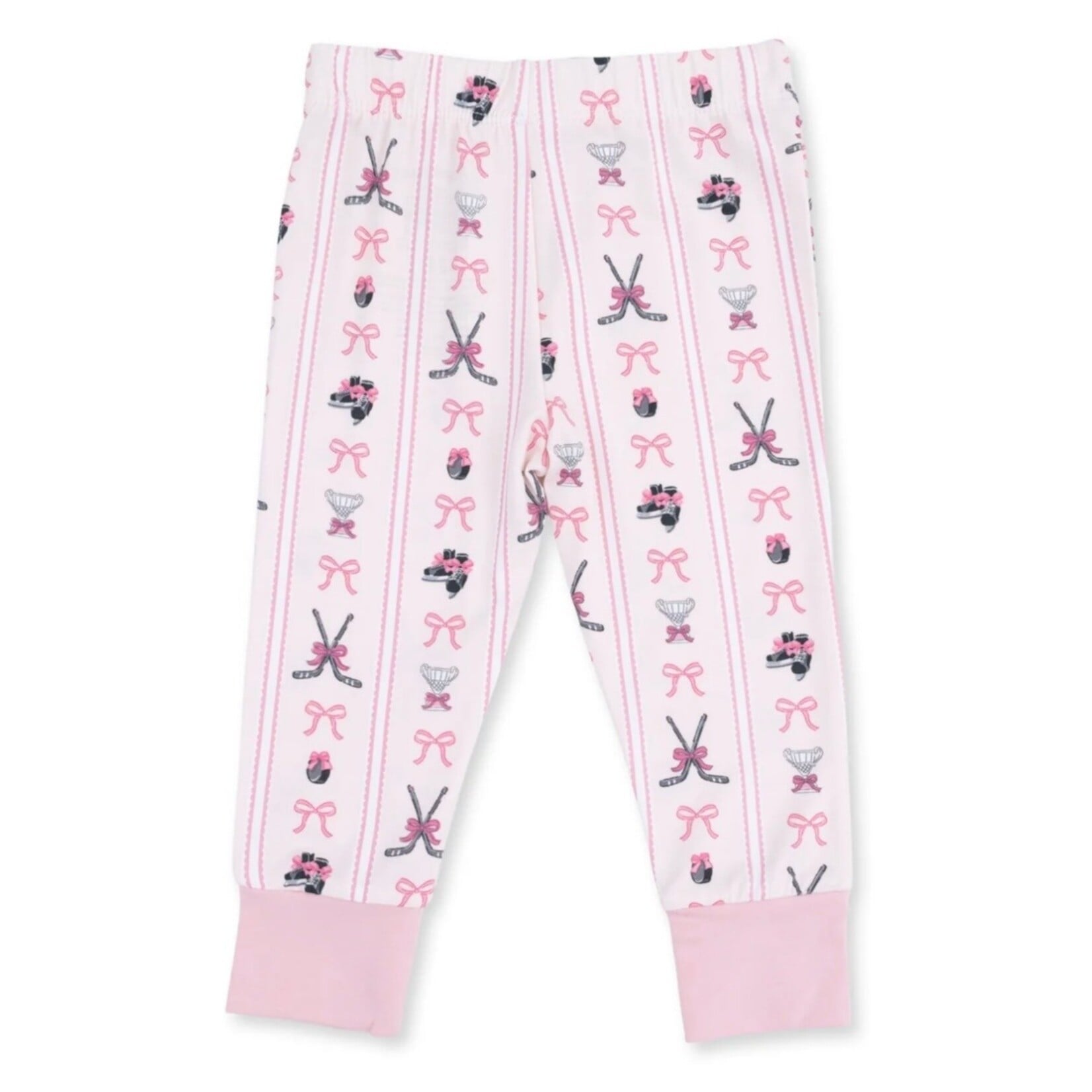 Angel Dear Angel Dear - L/S Loungewear  Megan's Bowtiful Hockey Stripe Set