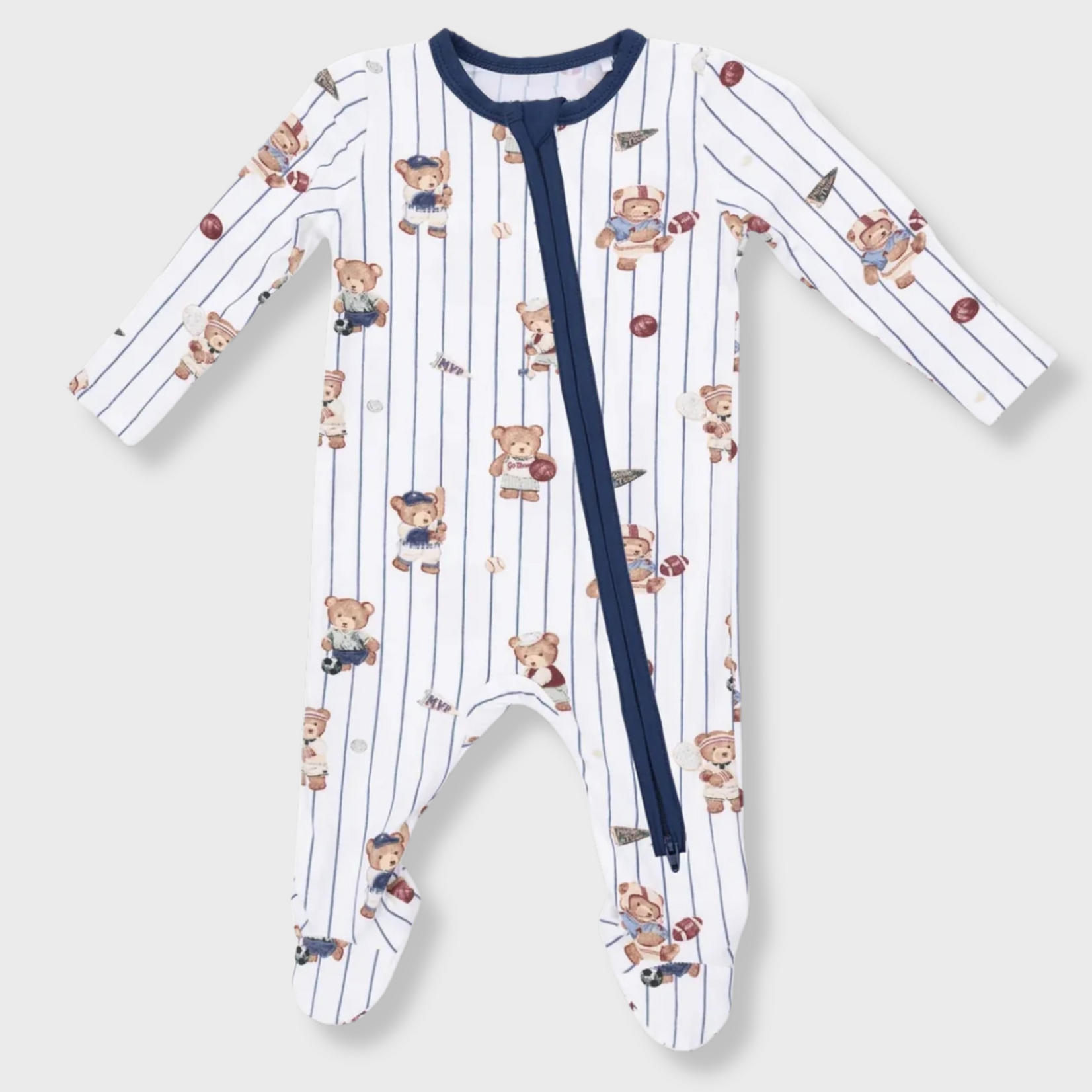Angel Dear Angel Dear - Mixed Sports Bear  2 -Way  Zipper Footie